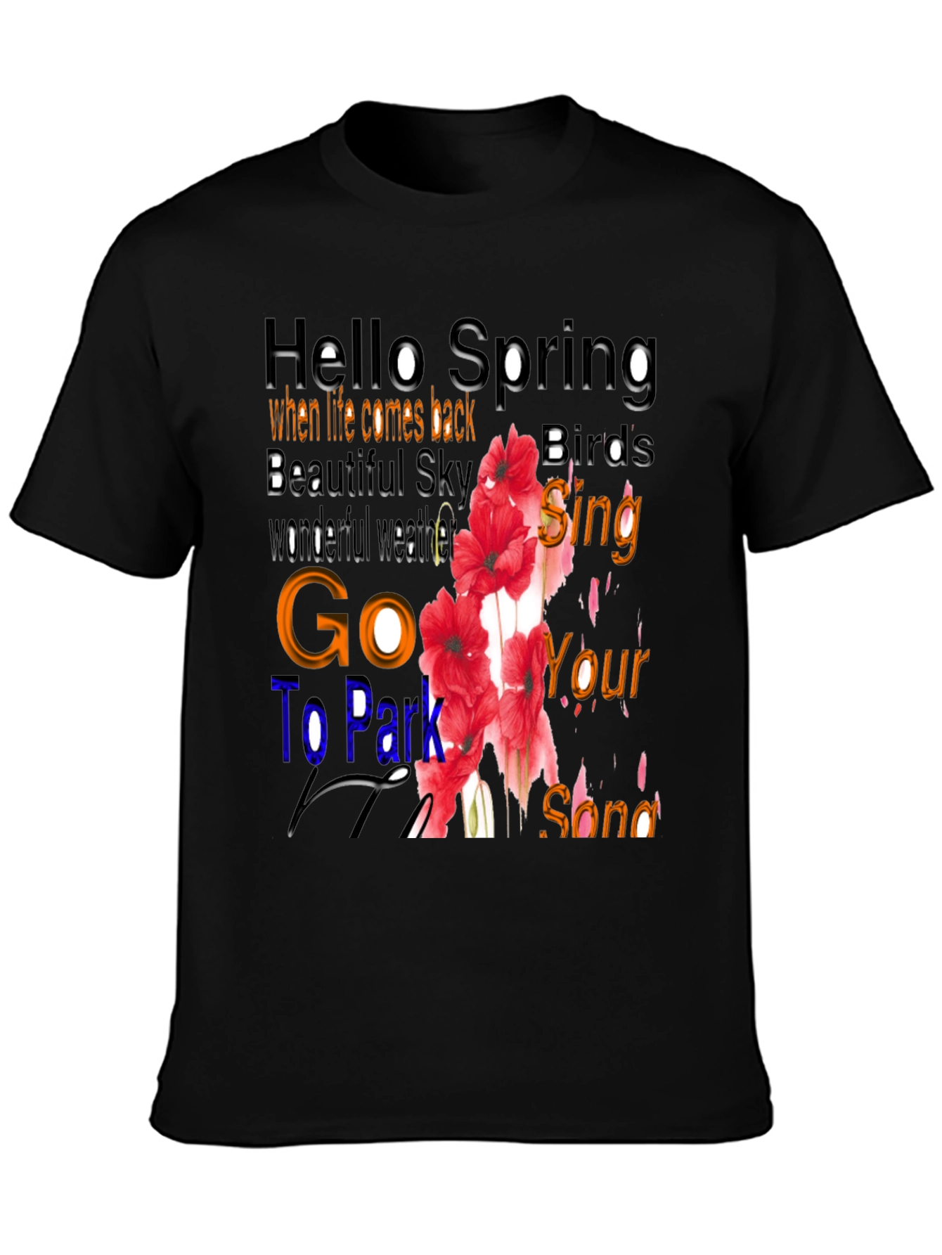 Hello Spring Floral Graphic T-Shirt