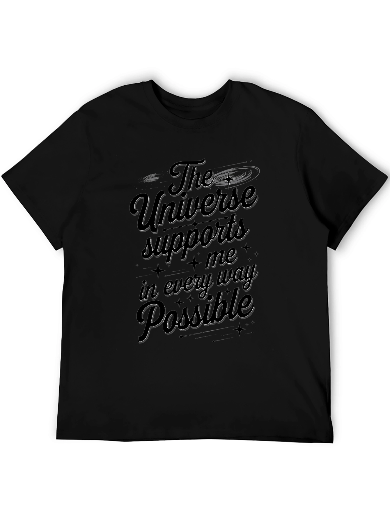 The Universe Supports Me Graphic Tee - Black