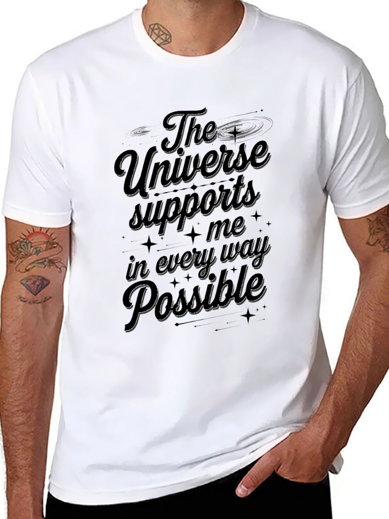 The Universe Supports Me Graphic Tee - Black