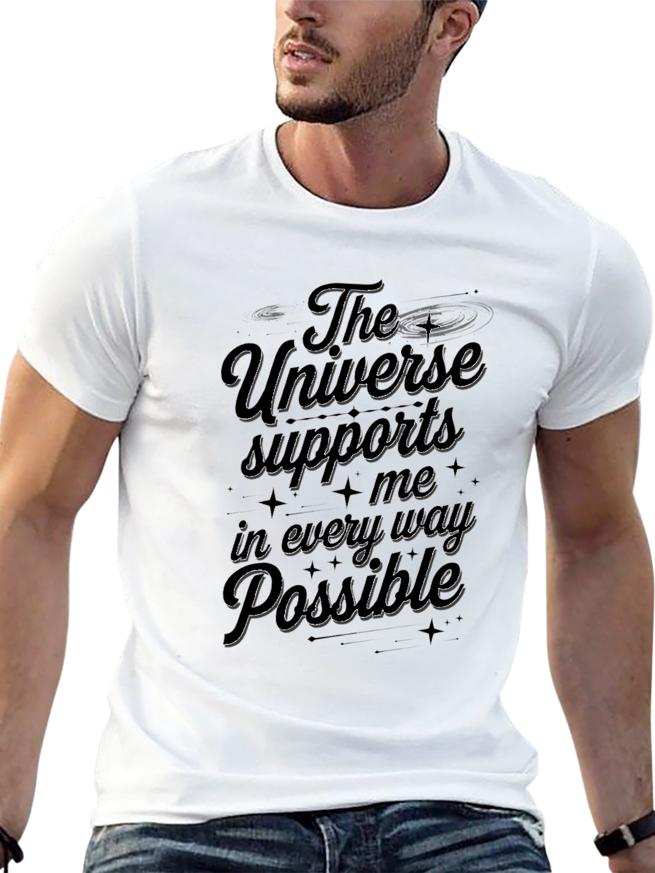 The Universe Supports Me Graphic Tee - Black