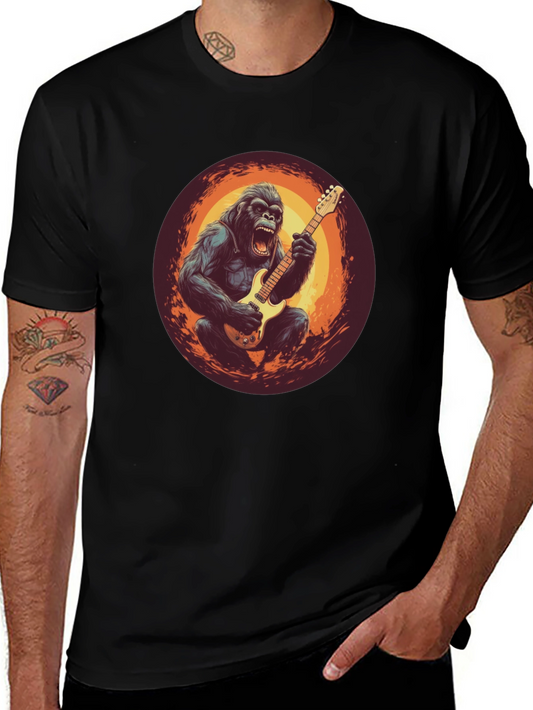 Gorilla Guitarist Graphic Tee - Black