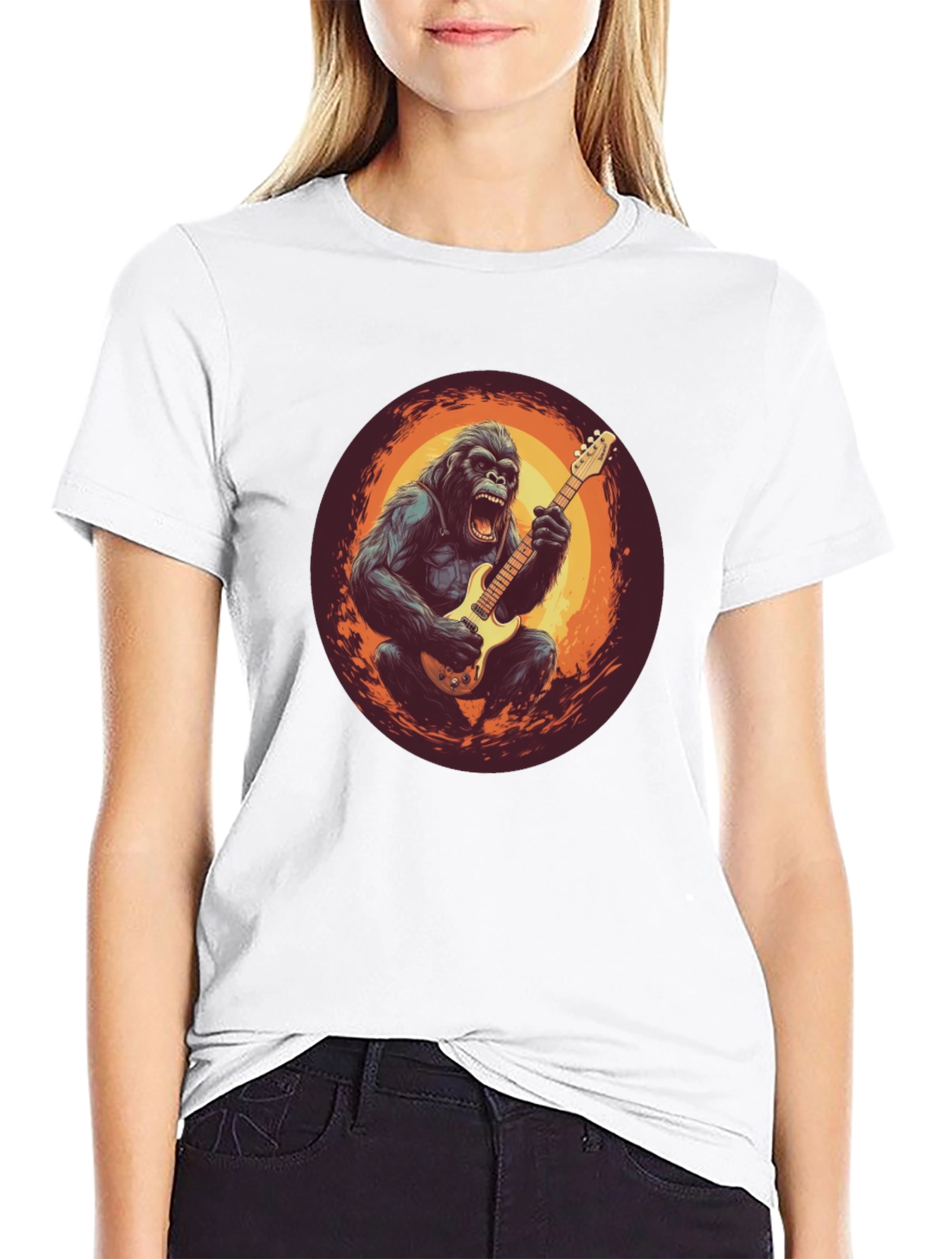 Gorilla Guitarist Graphic Tee - Black