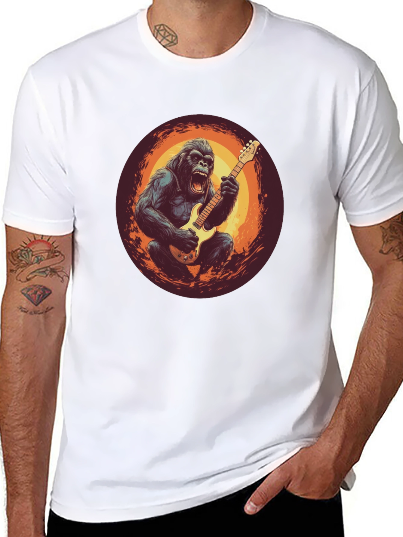 Gorilla Guitarist Graphic Tee - Black