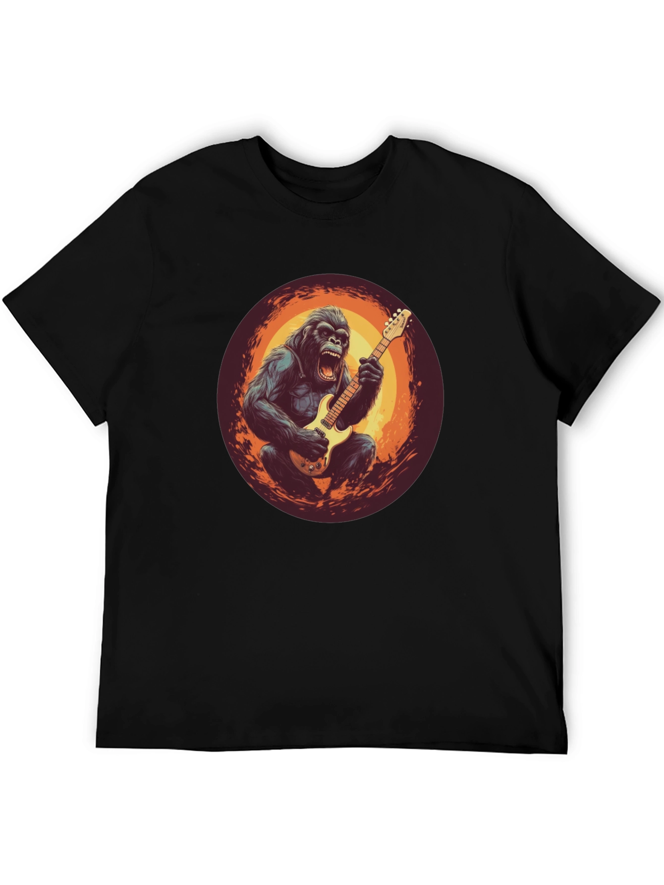 Gorilla Guitarist Graphic Tee - Black