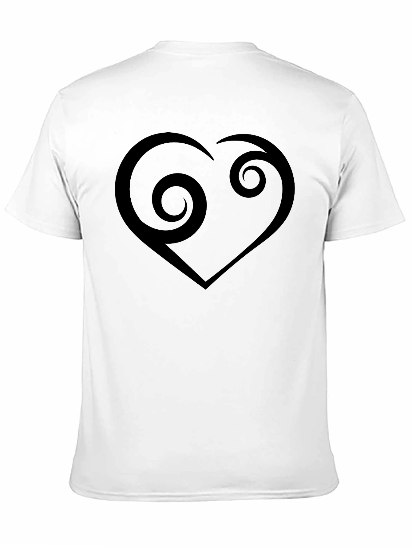 Swirl Heart Graphic Black T-Shirt - Modern Casual Tee