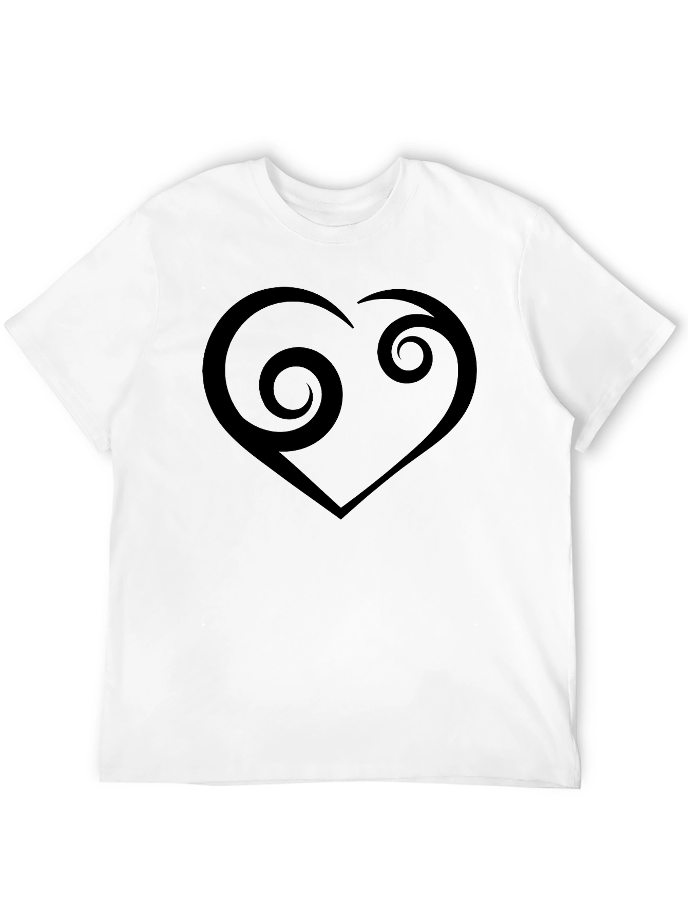Swirl Heart Graphic Black T-Shirt - Modern Casual Tee