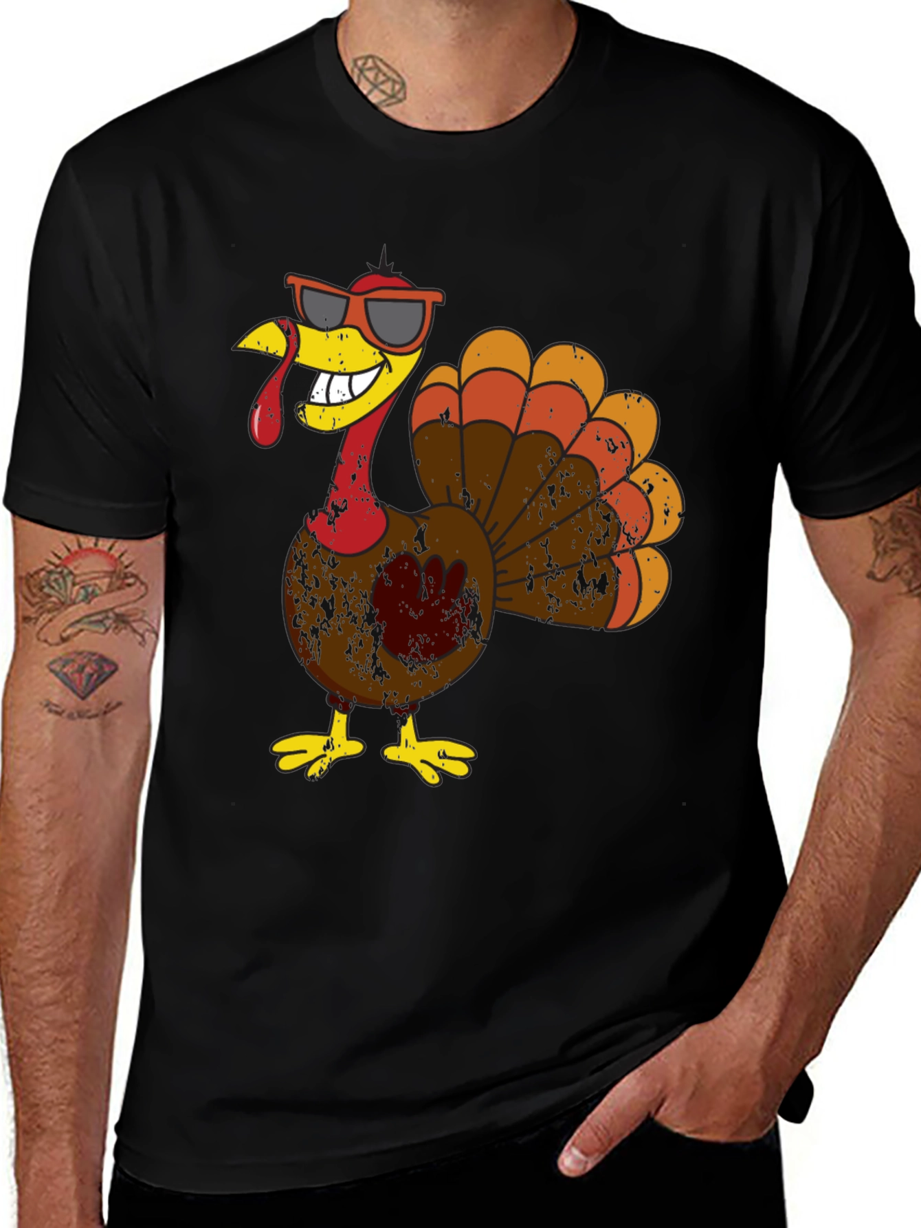 Cool Turkey Graphic Tee - Thanksgiving Humor