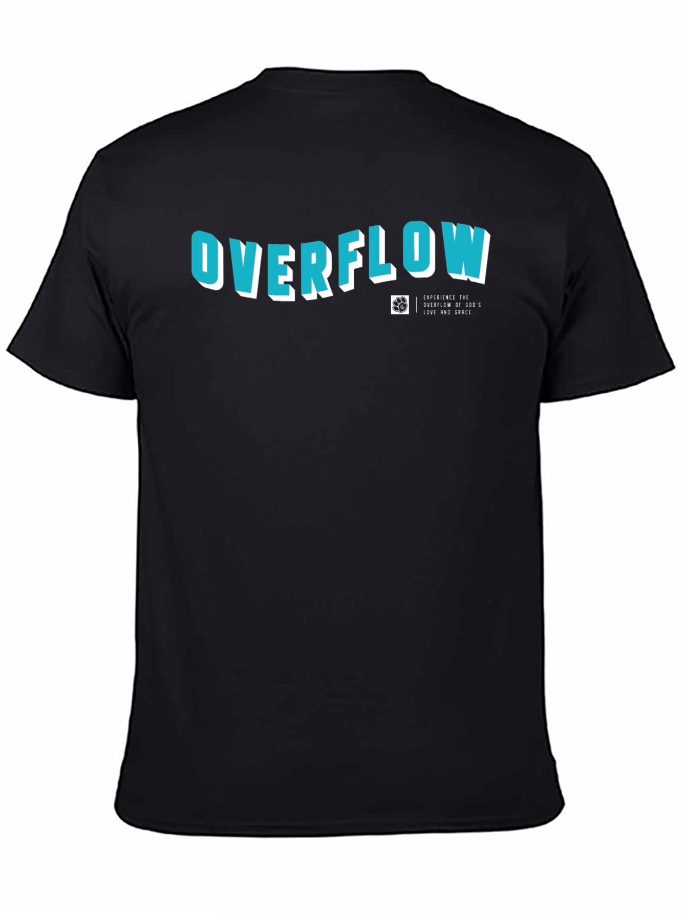 Overflow Graphic Print Black Cotton T-Shirt