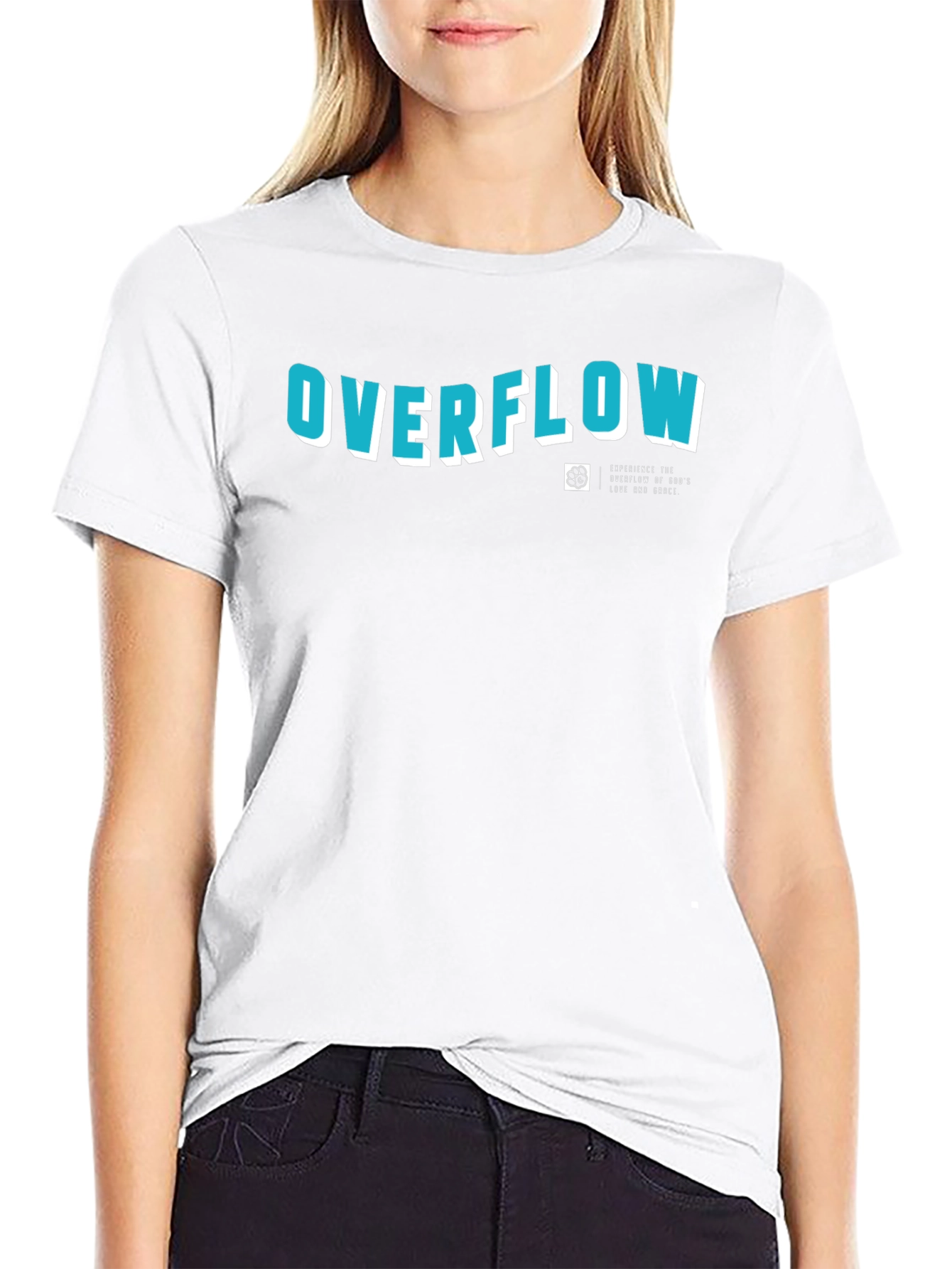Overflow Graphic Print Black Cotton T-Shirt