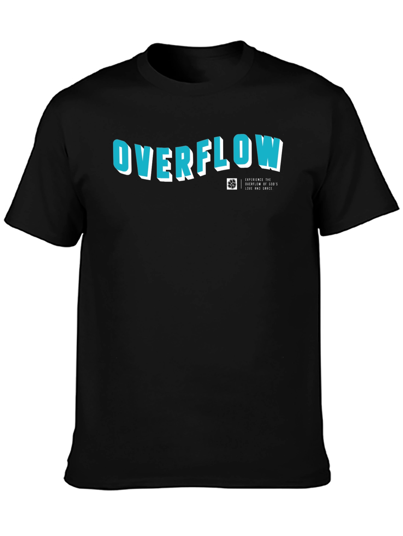 Overflow Graphic Print Black Cotton T-Shirt