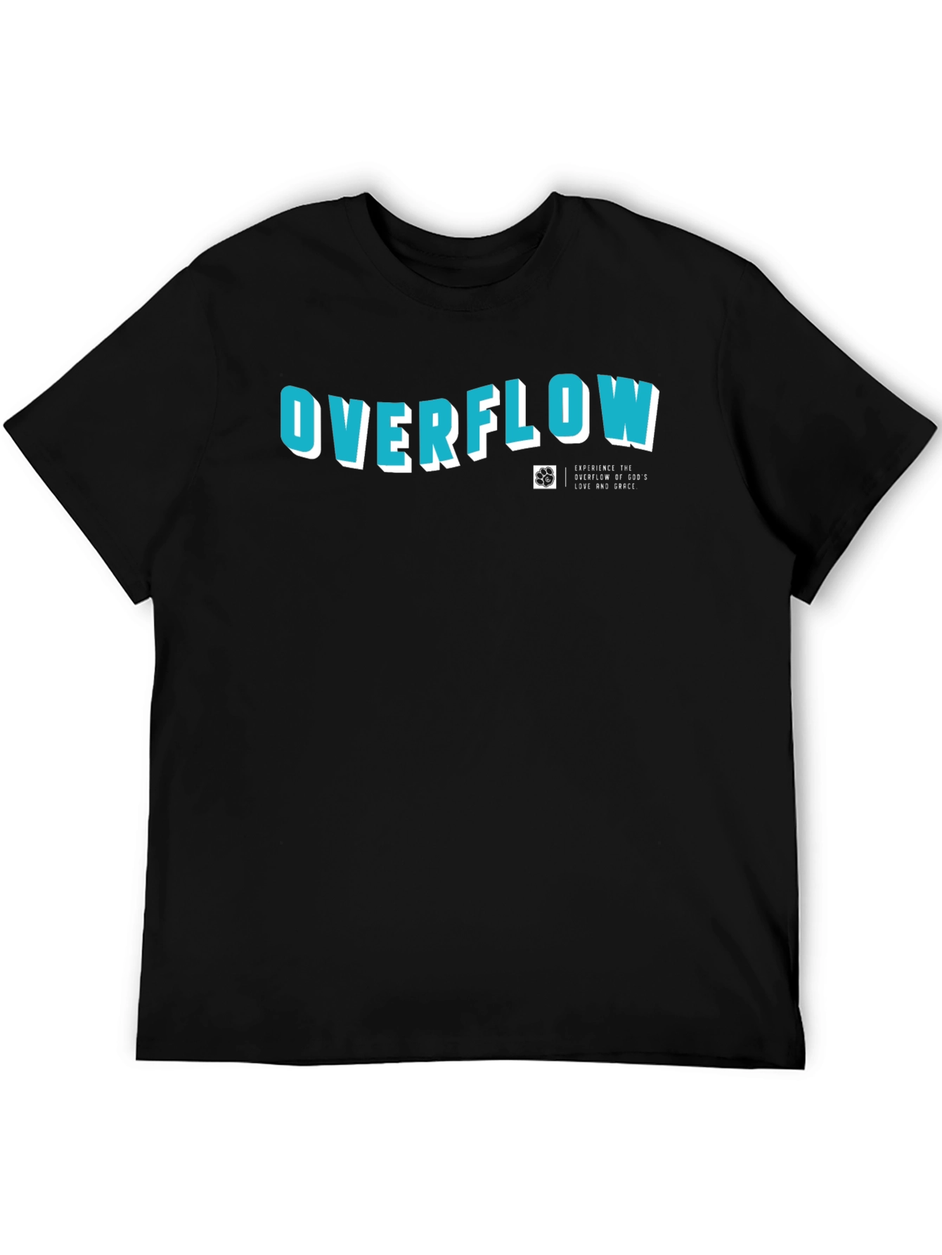 Overflow Graphic Print Black Cotton T-Shirt
