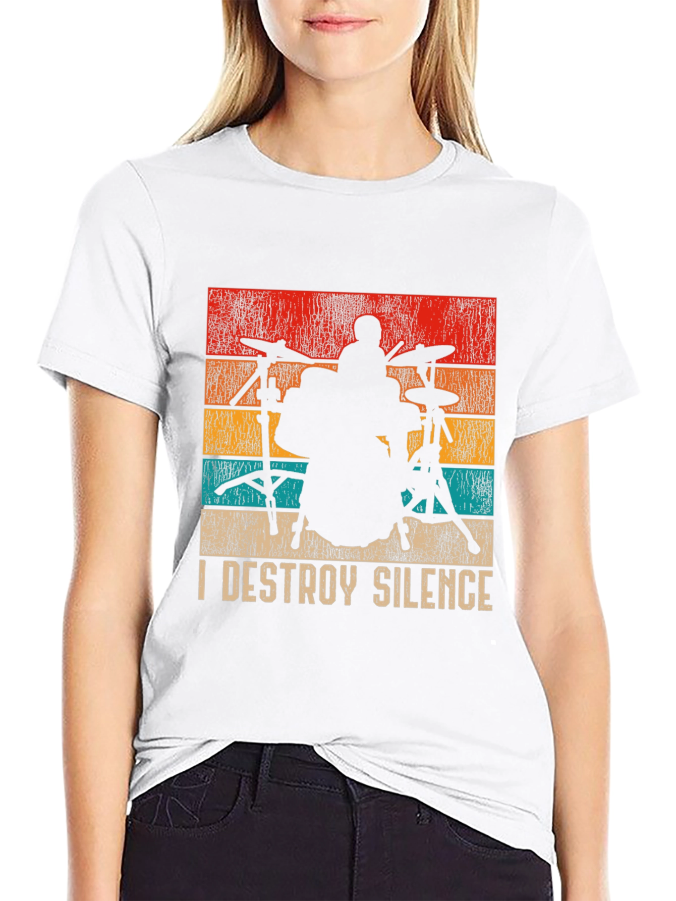 I Destroy Silence Drummer Graphic T-Shirt