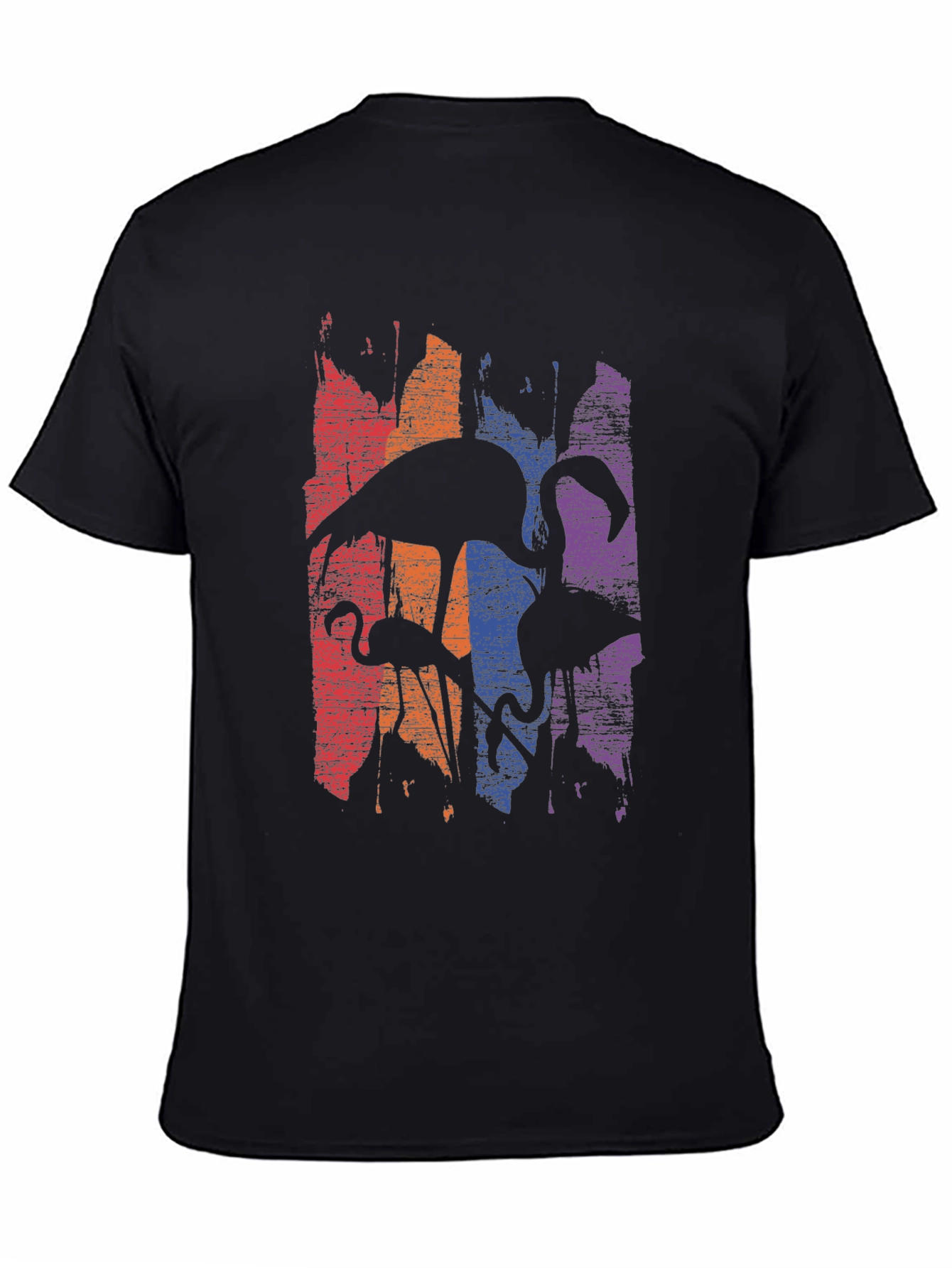 Flamingo Silhouette Graphic Print Mens T-Shirt