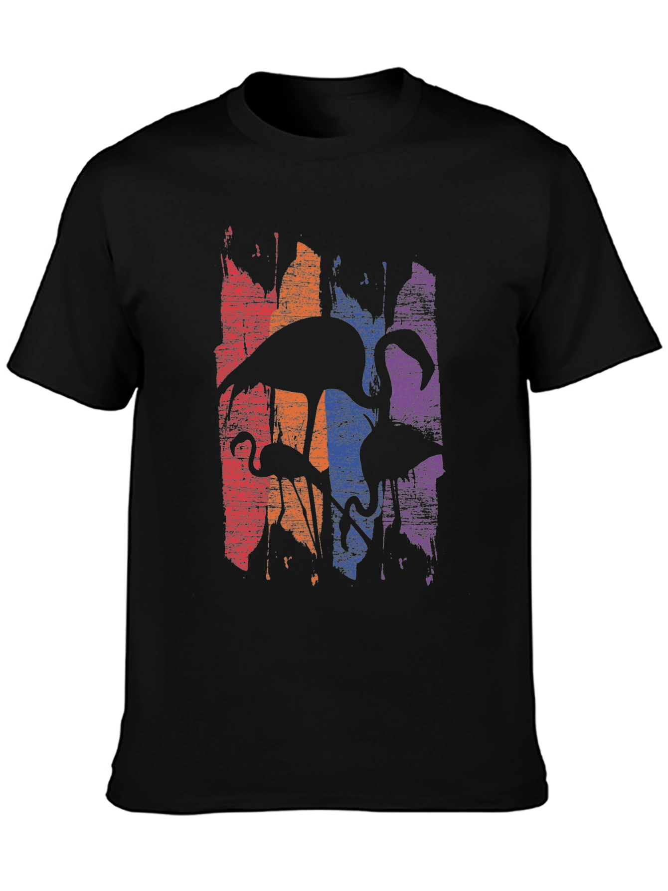 Flamingo Silhouette Graphic Print Mens T-Shirt