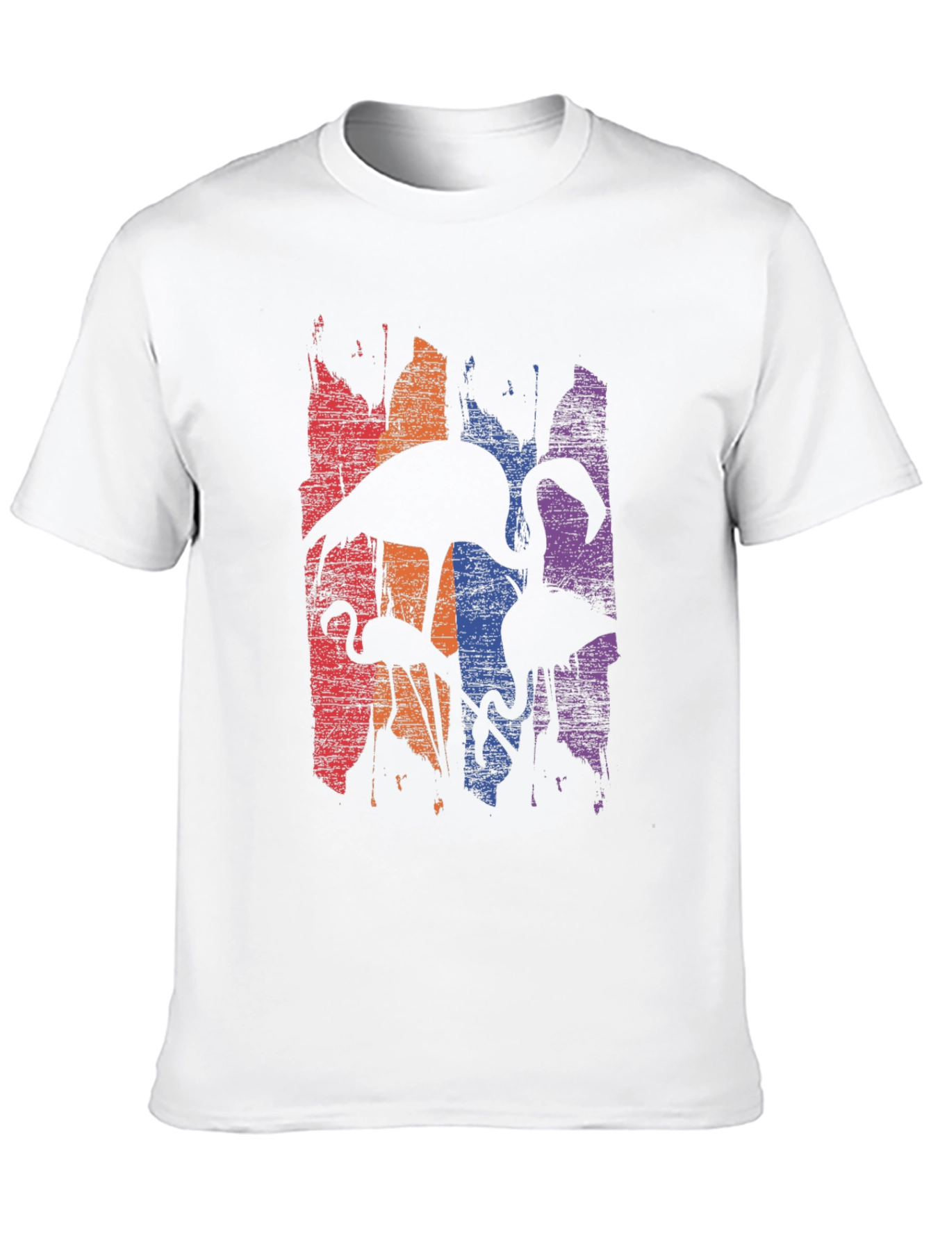 Flamingo Silhouette Graphic Print Mens T-Shirt