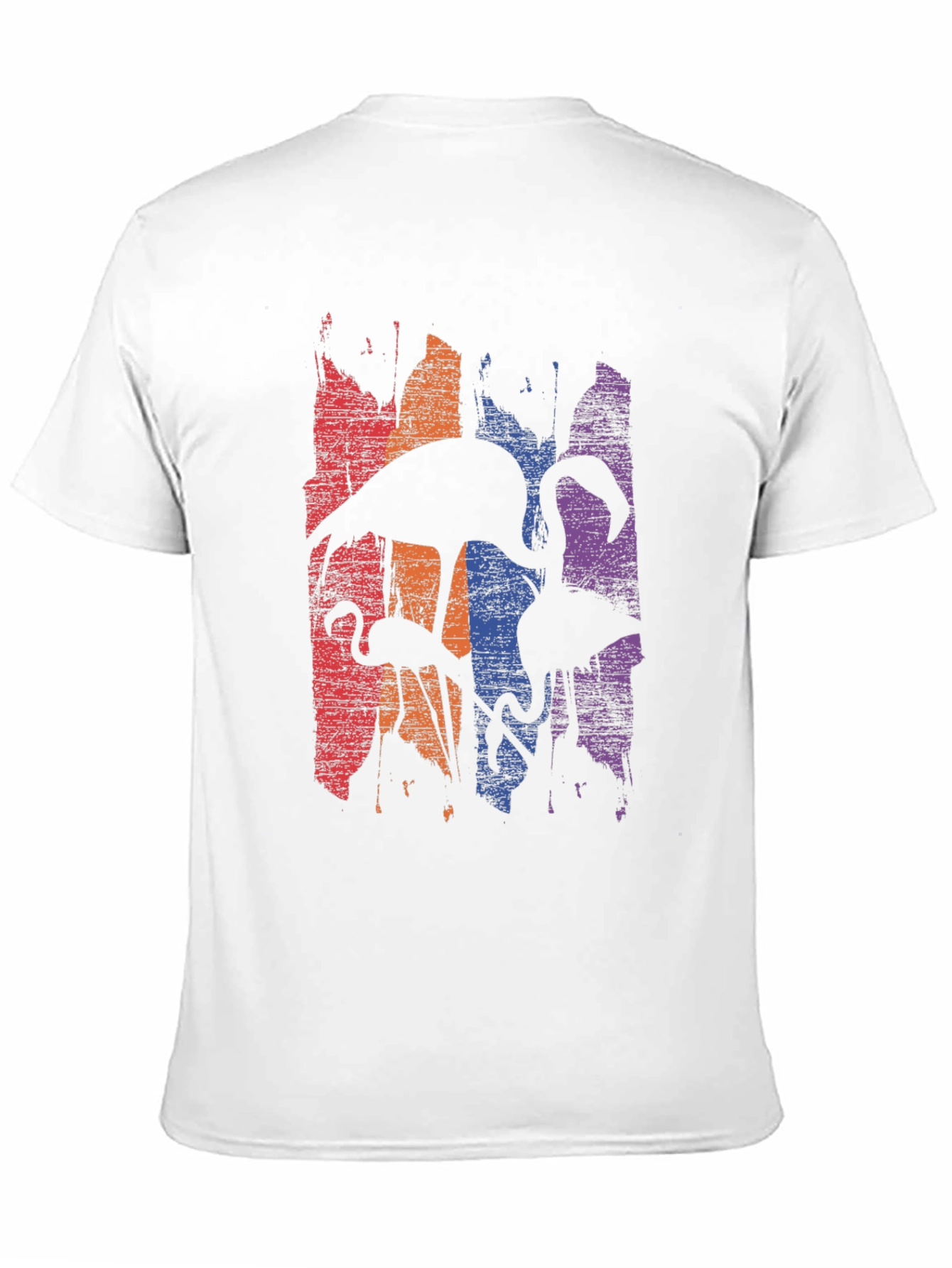 Flamingo Silhouette Graphic Print Mens T-Shirt