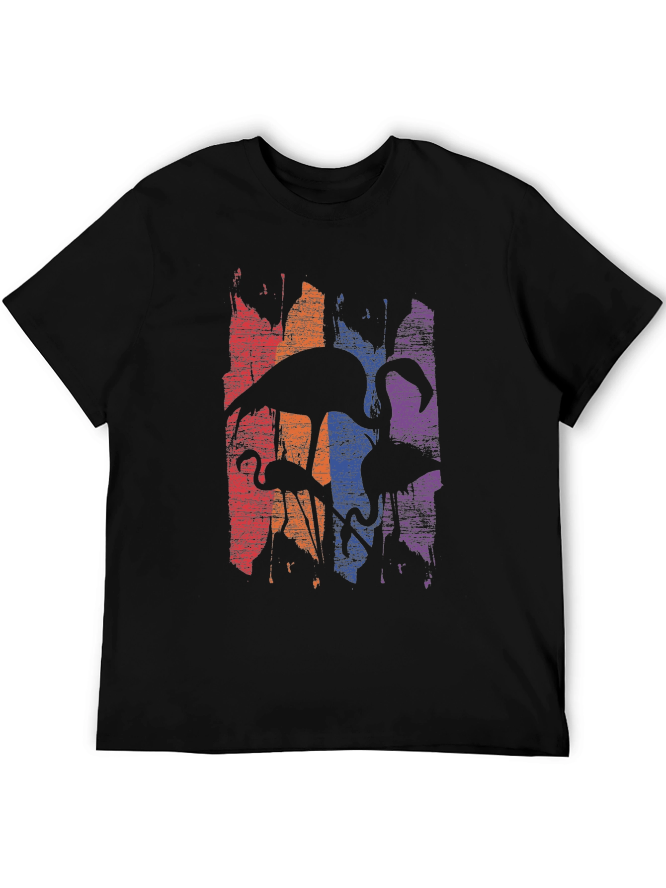 Flamingo Silhouette Graphic Print Mens T-Shirt