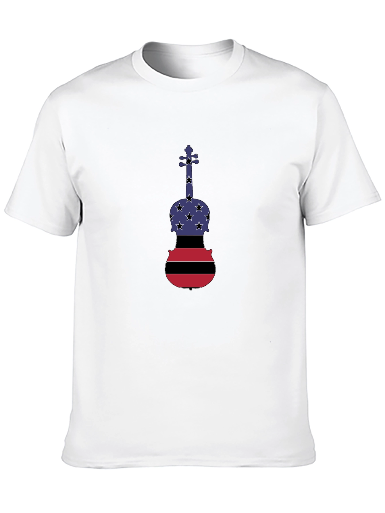 Patriotic Violin Graphic T-Shirt - Black