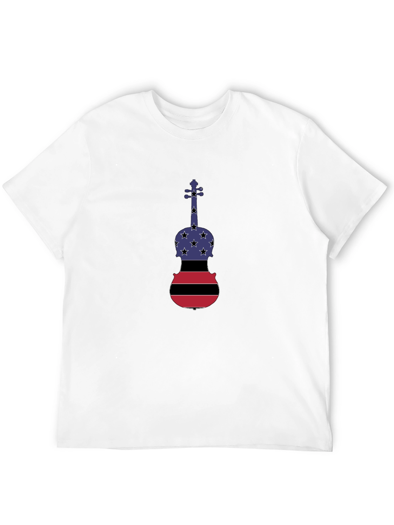 Patriotic Violin Graphic T-Shirt - Black