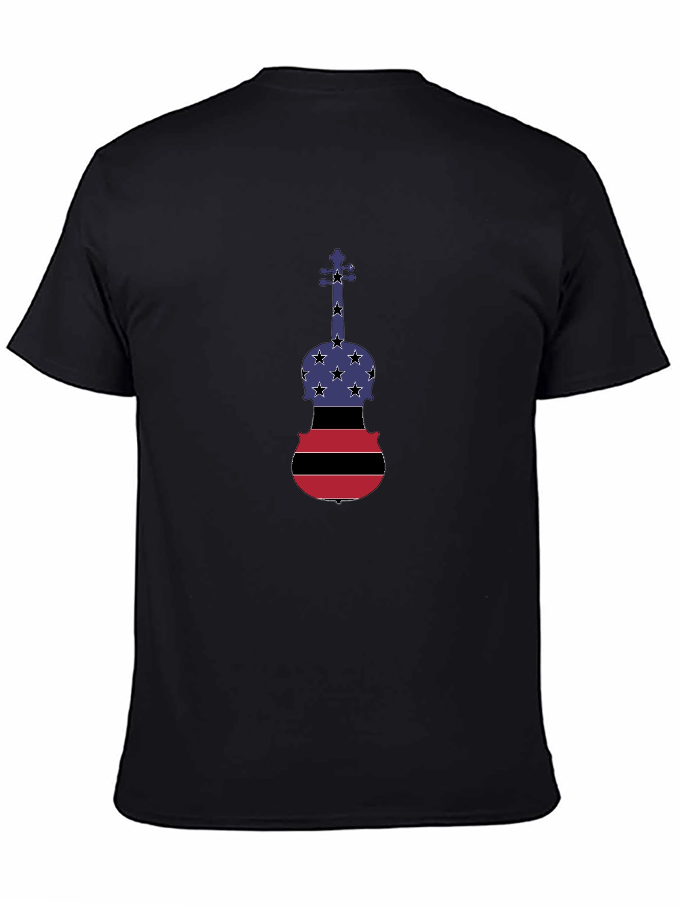 Patriotic Violin Graphic T-Shirt - Black