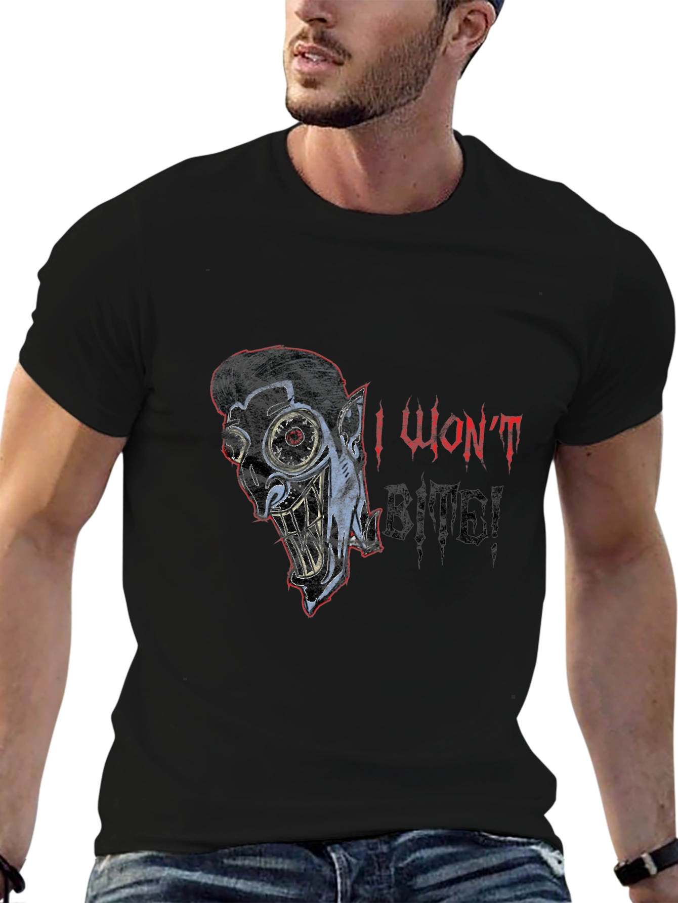 I Wont Bite! Black T-Shirt
