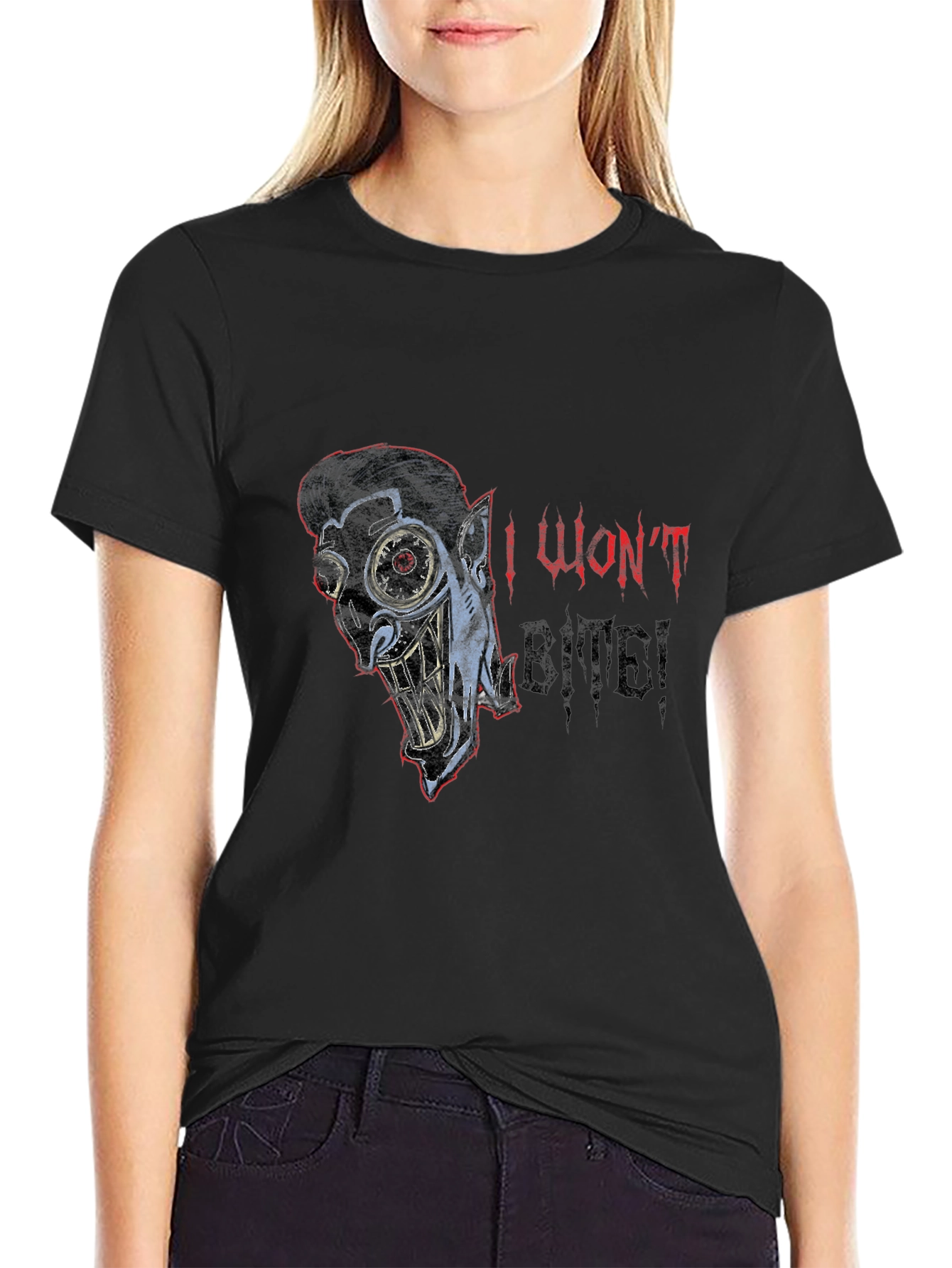 I Wont Bite! Black T-Shirt