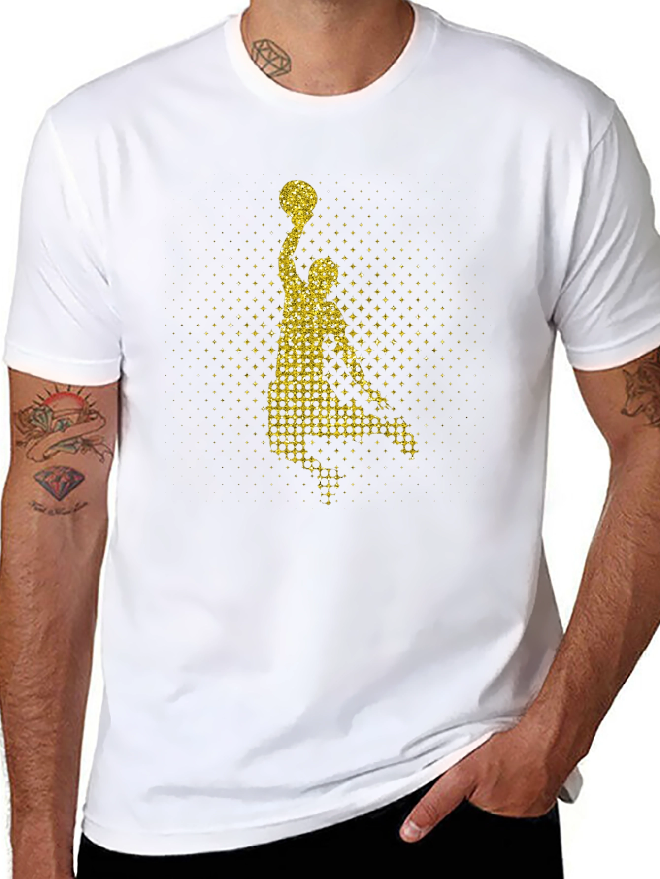 Basketball Player Graphic Tee - Stylish Mens T-Shirt