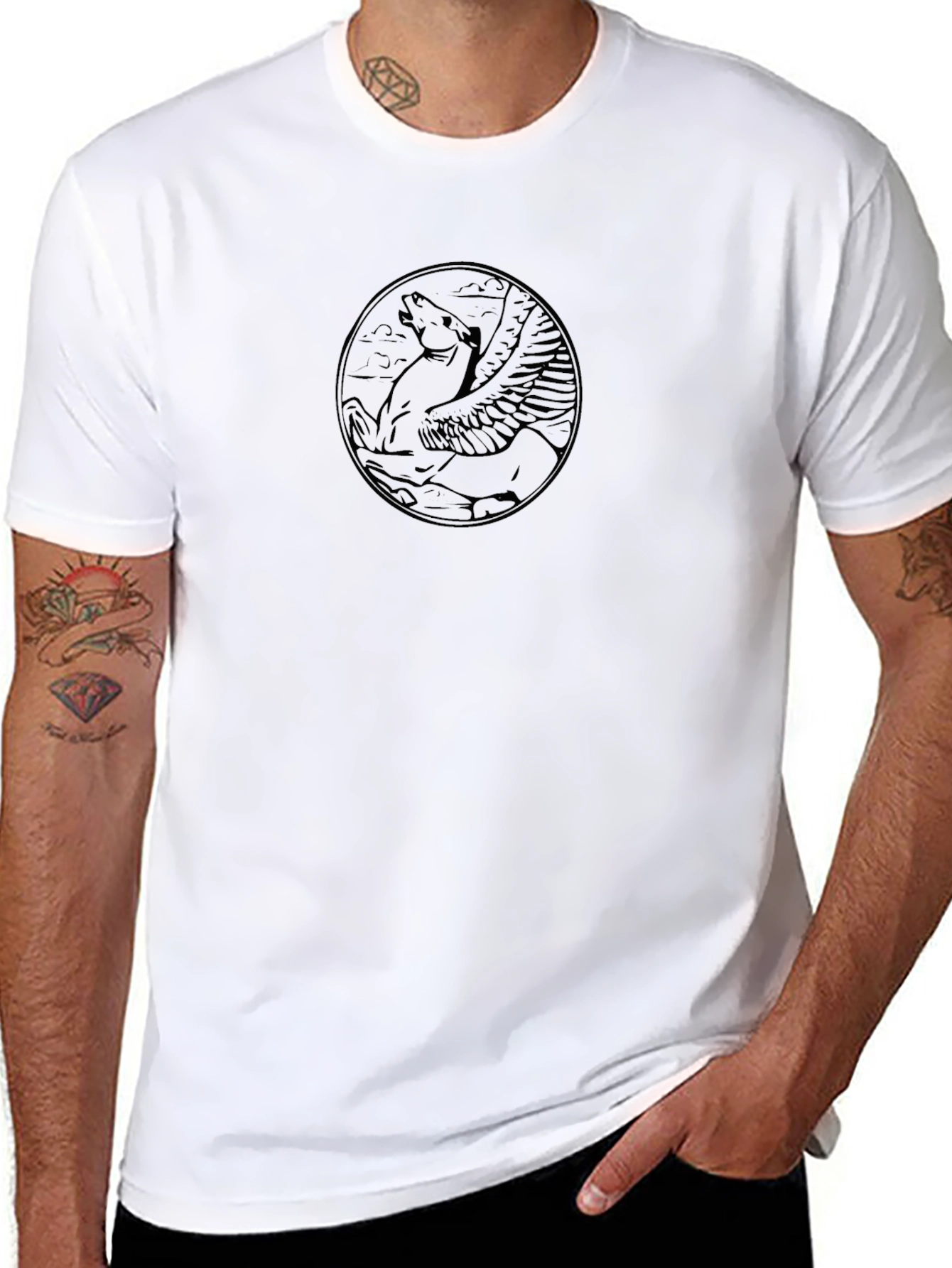 Pegasus Graphic Black T-Shirt