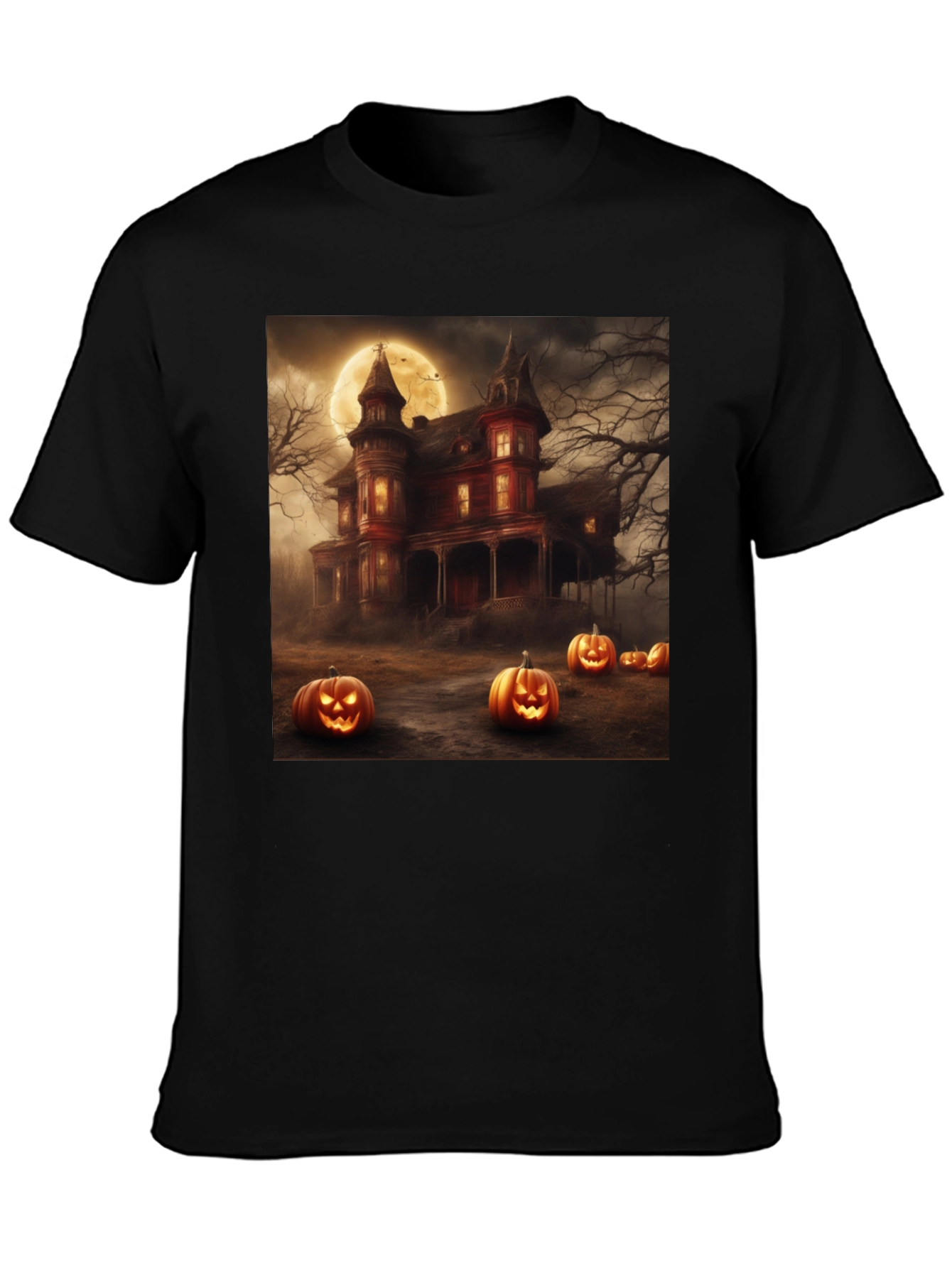Halloween Haunted House Graphic Tee