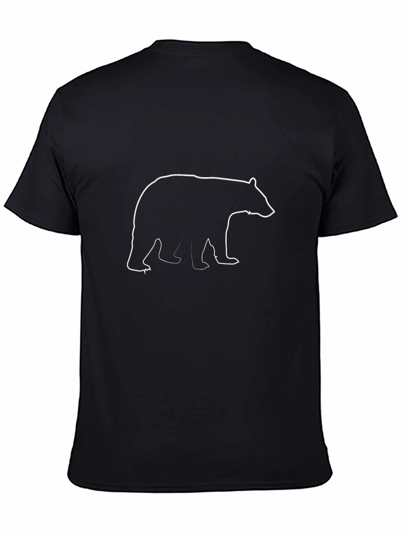 Bear Outline Graphic Black T-Shirt