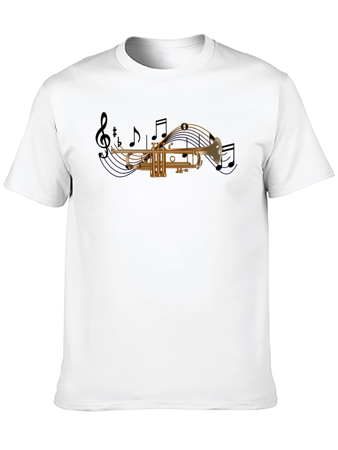 Musical Trumpet Graphic T-Shirt - Black