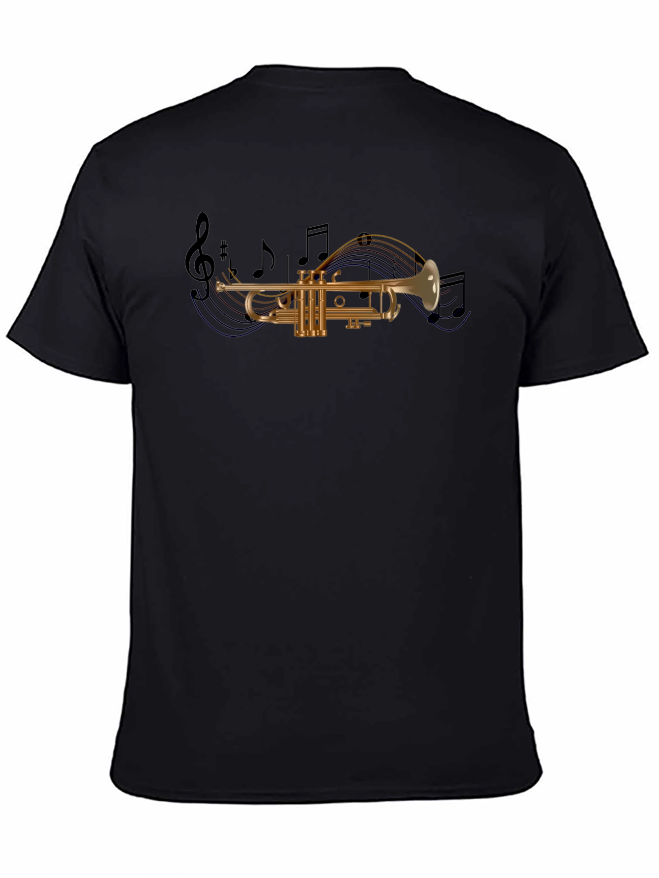 Musical Trumpet Graphic T-Shirt - Black