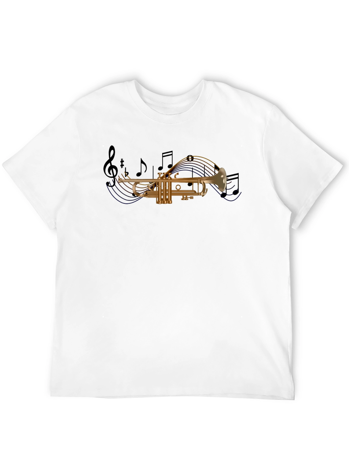 Musical Trumpet Graphic T-Shirt - Black