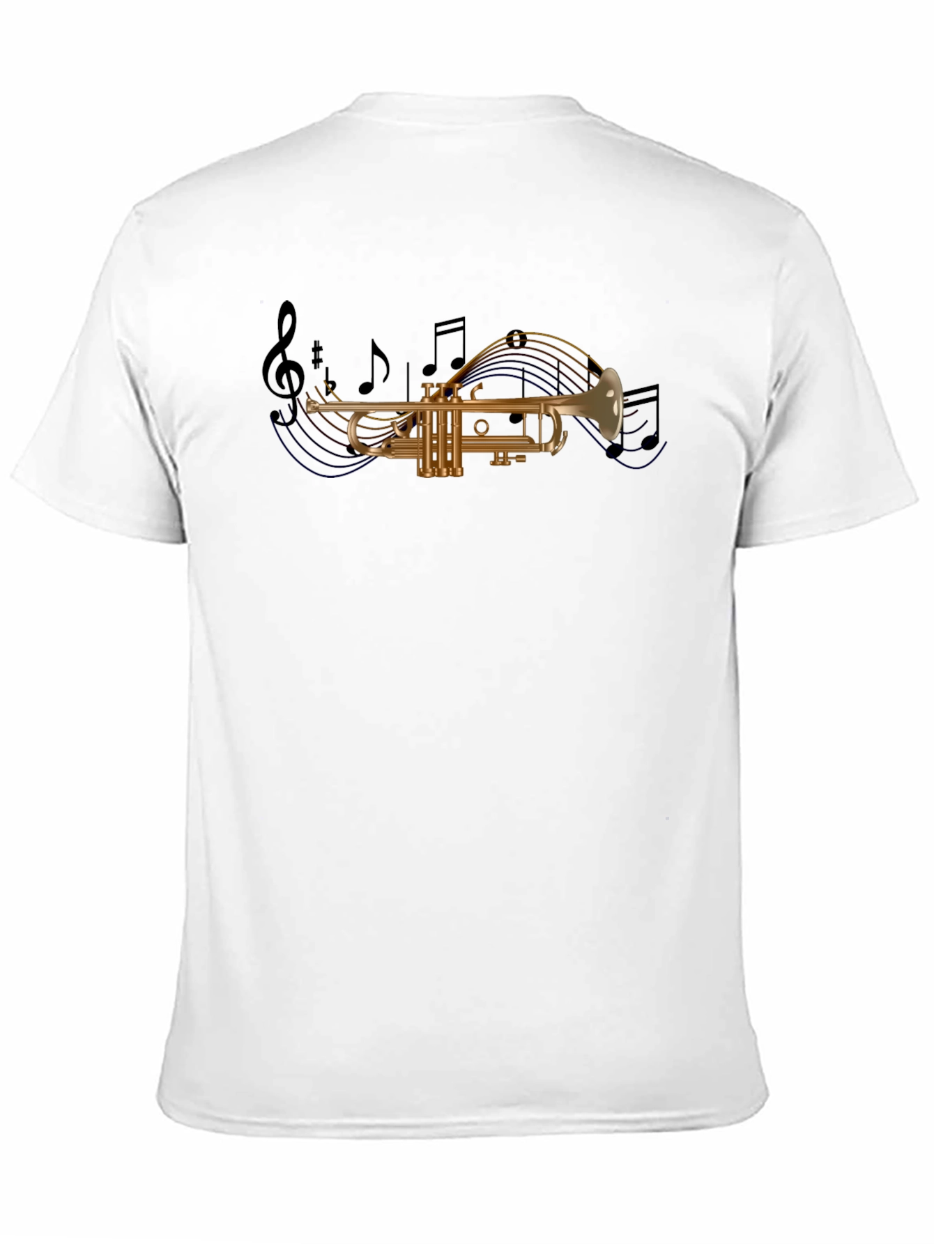 Musical Trumpet Graphic T-Shirt - Black