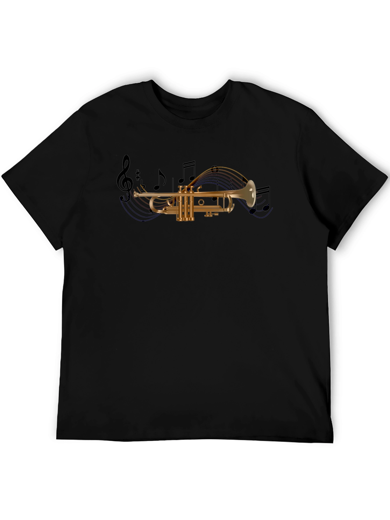 Musical Trumpet Graphic T-Shirt - Black