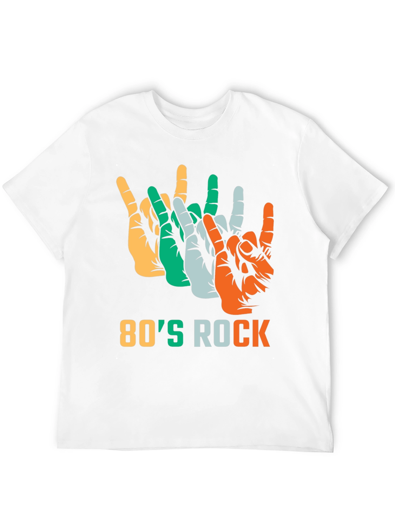 80s Rock T-Shirt Devil Horns Hand Gesture Tee