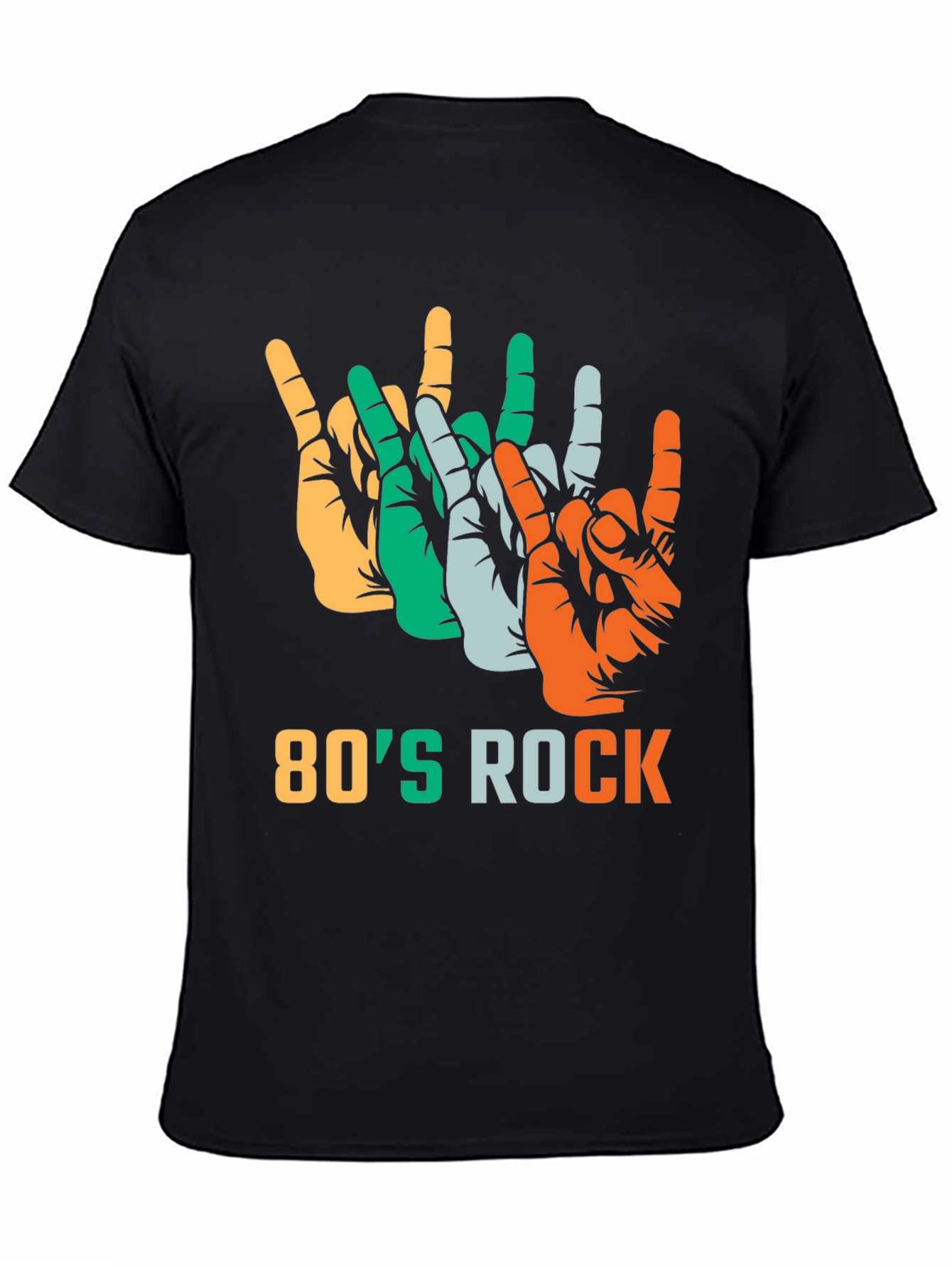 80s Rock T-Shirt Devil Horns Hand Gesture Tee