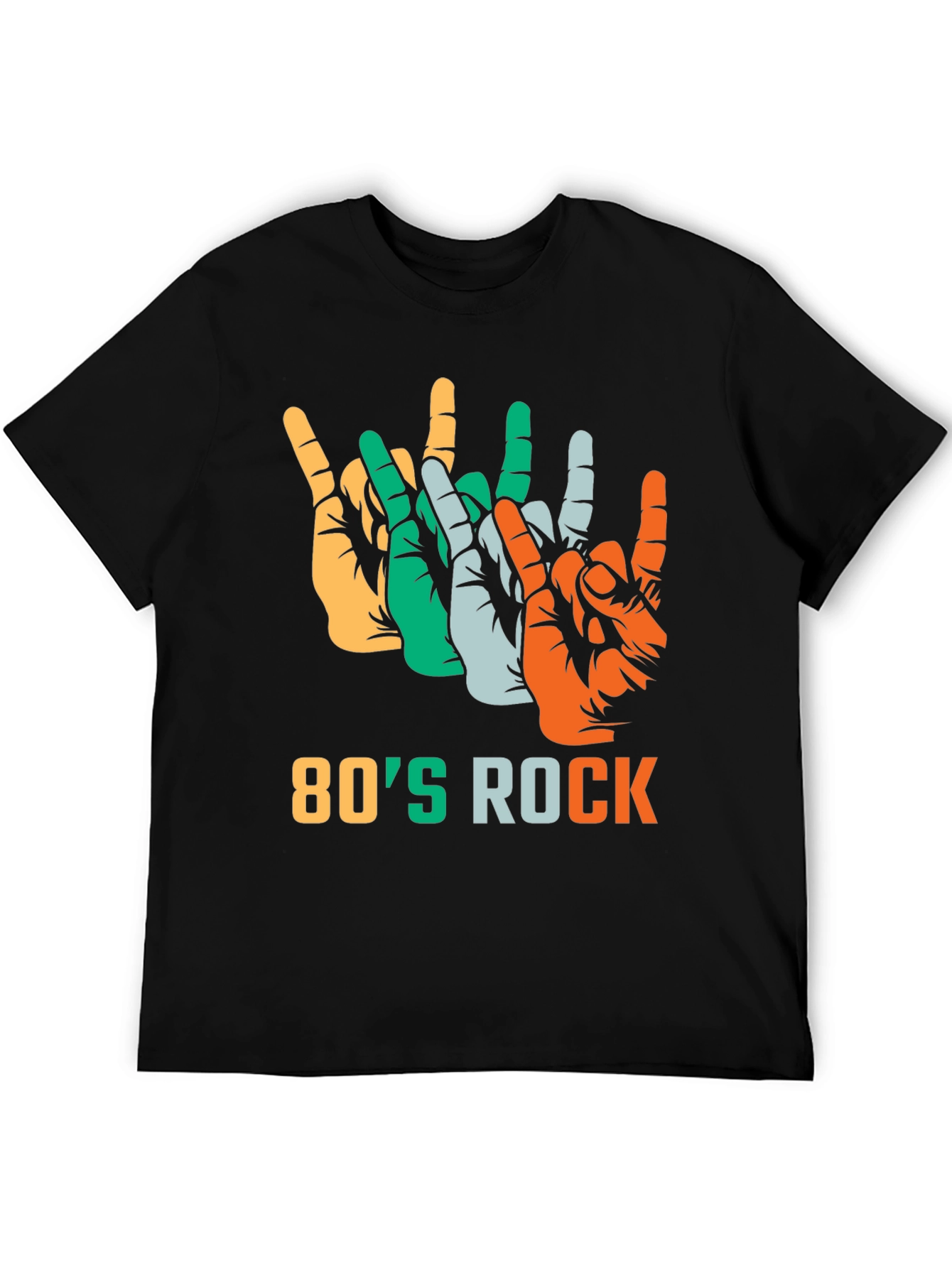80s Rock T-Shirt Devil Horns Hand Gesture Tee