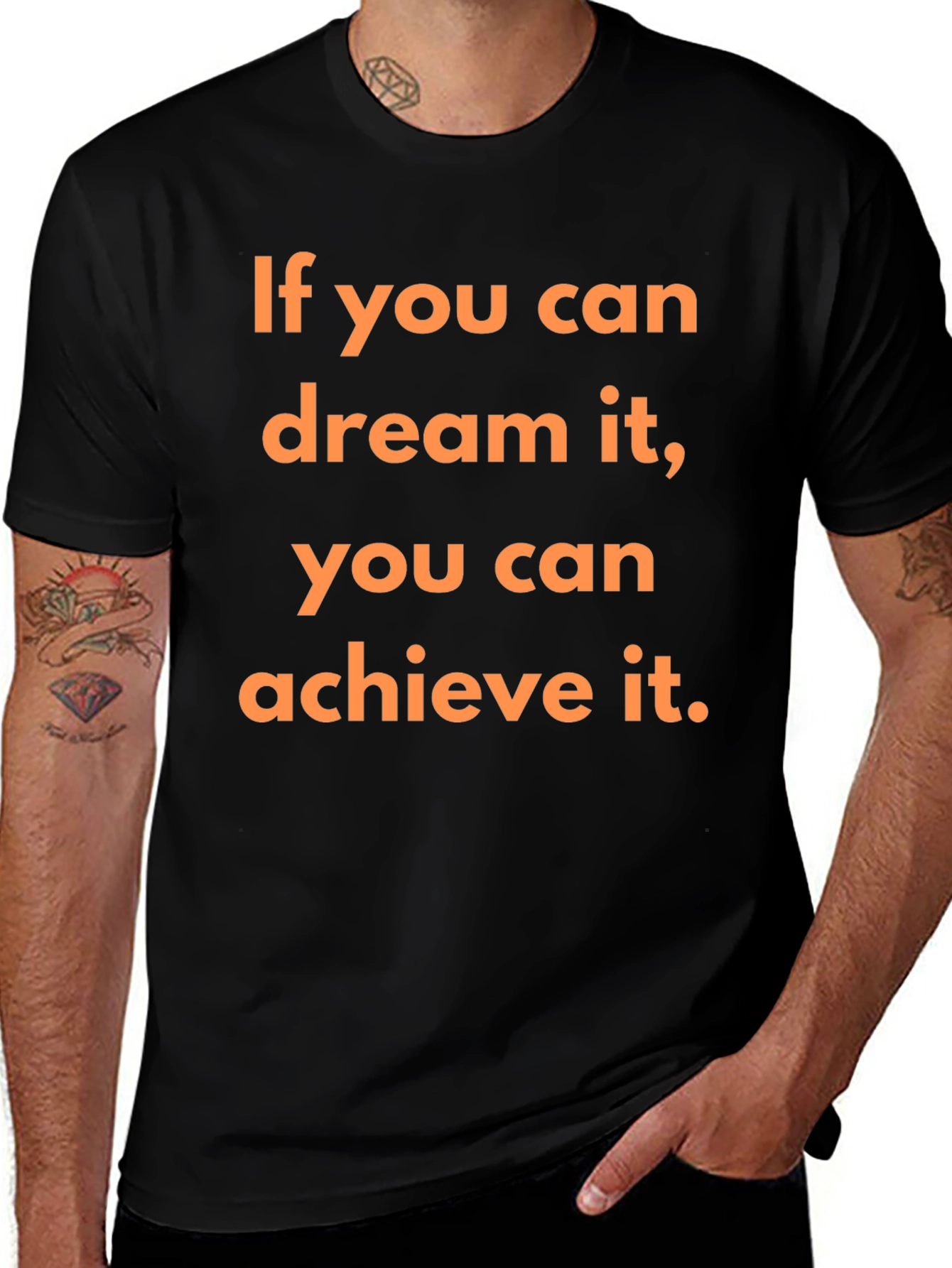 Motivational Dream Achieve Black T-Shirt