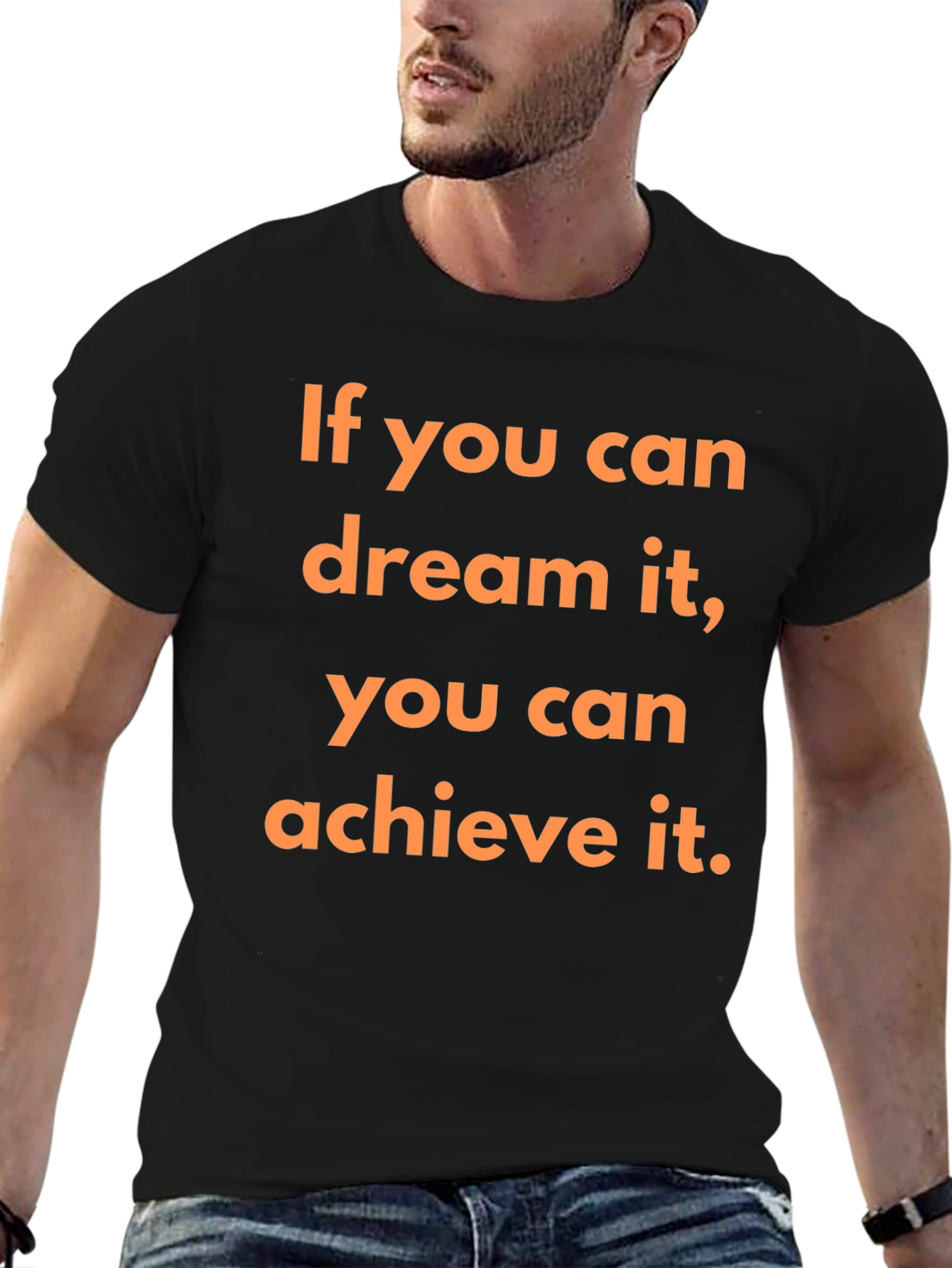 Motivational Dream Achieve Black T-Shirt