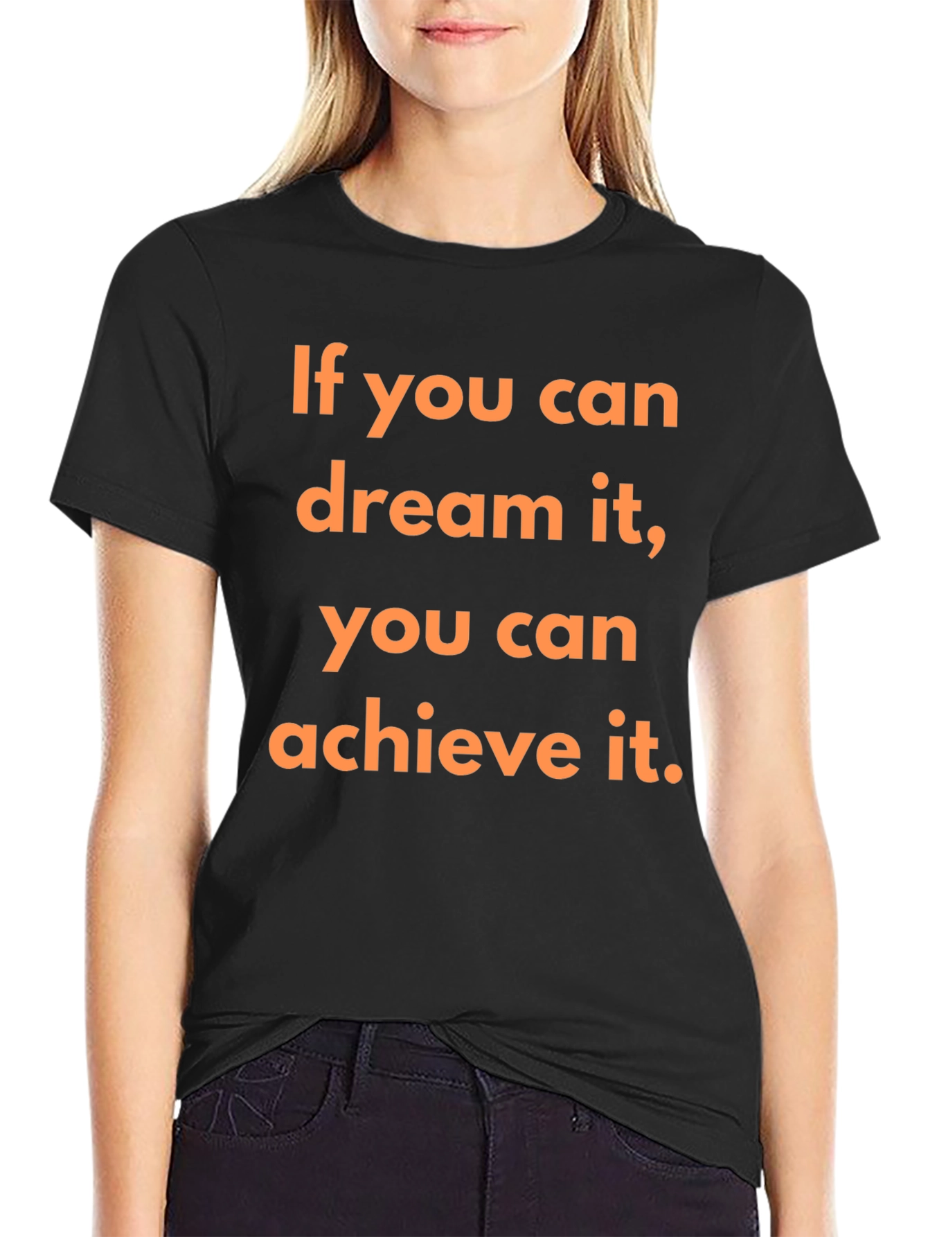 Motivational Dream Achieve Black T-Shirt