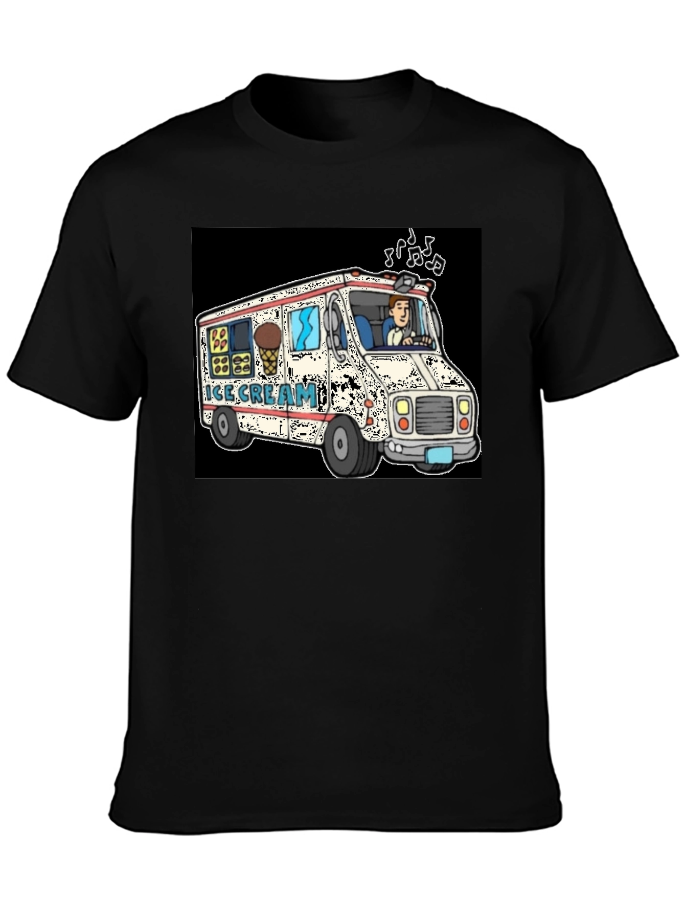 Ice Cream Truck Graphic T-Shirt - Novelty Cartoon Tee