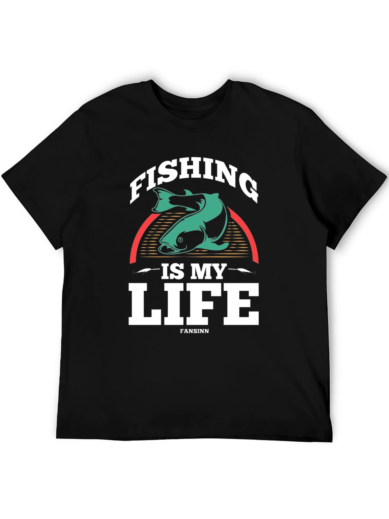 Fishing is My Life Graphic Tee - Black