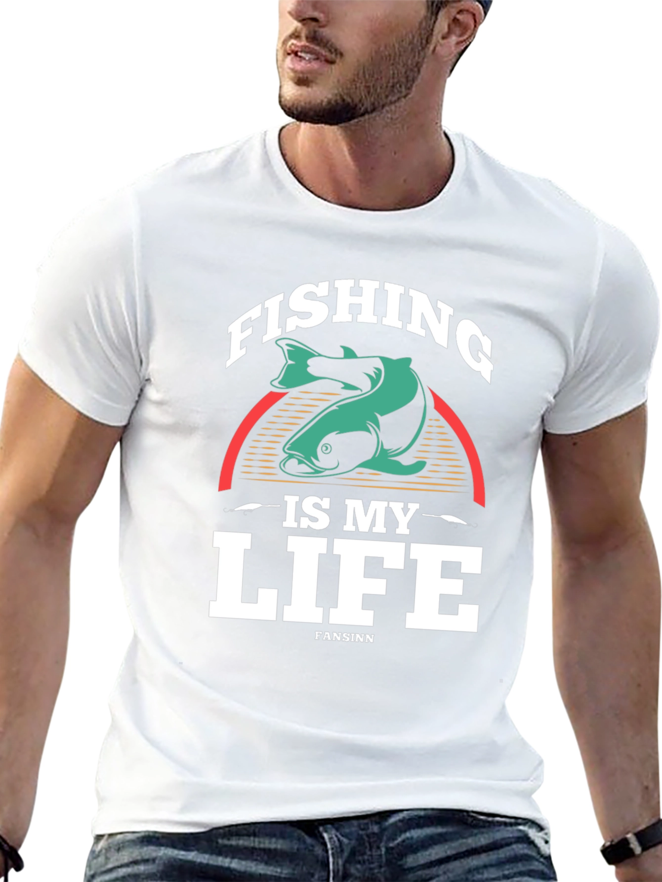 Fishing is My Life Graphic Tee - Black