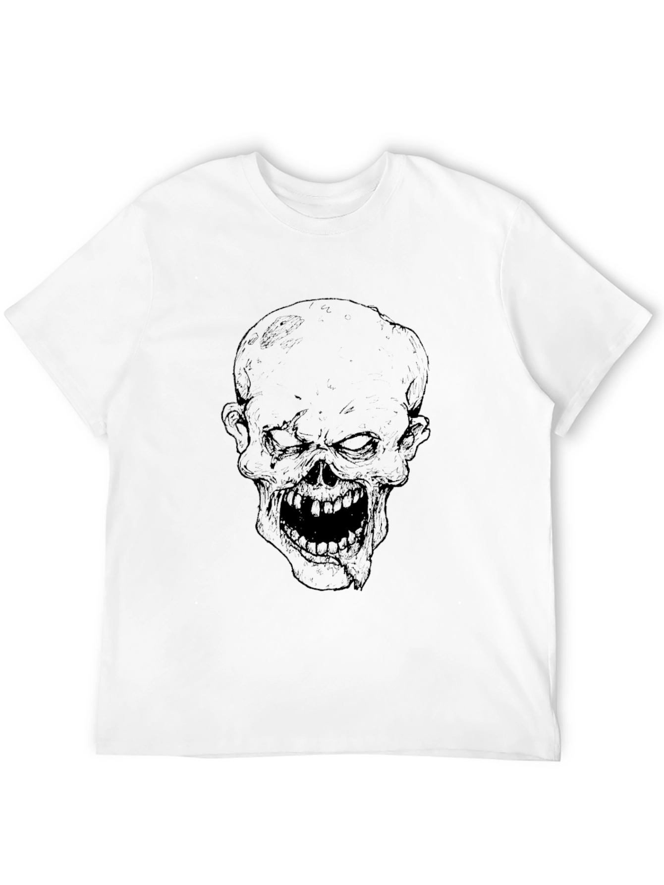 Mens Black Skull Graphic Tee - Edgy Style
