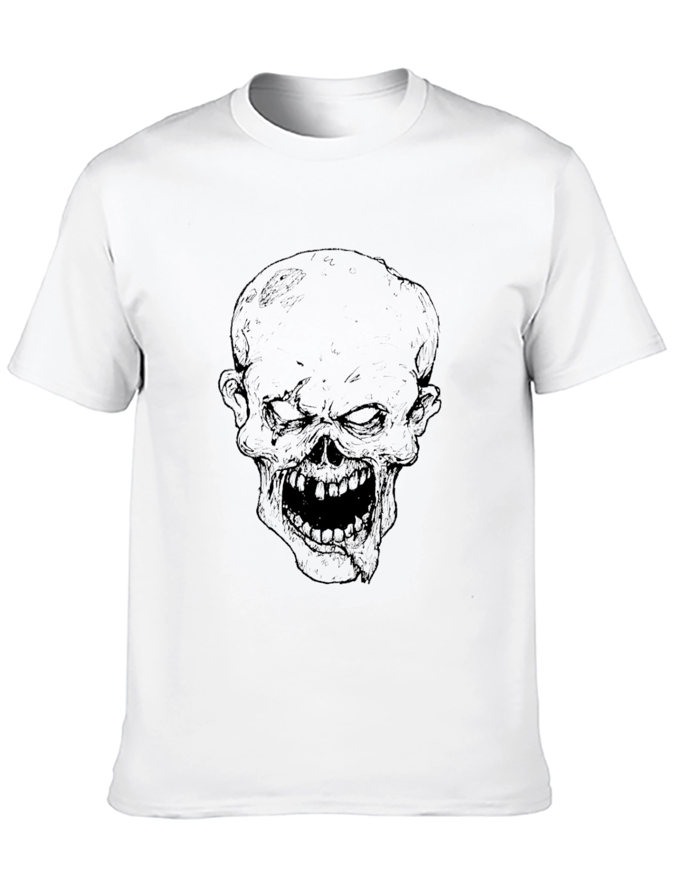 Mens Black Skull Graphic Tee - Edgy Style