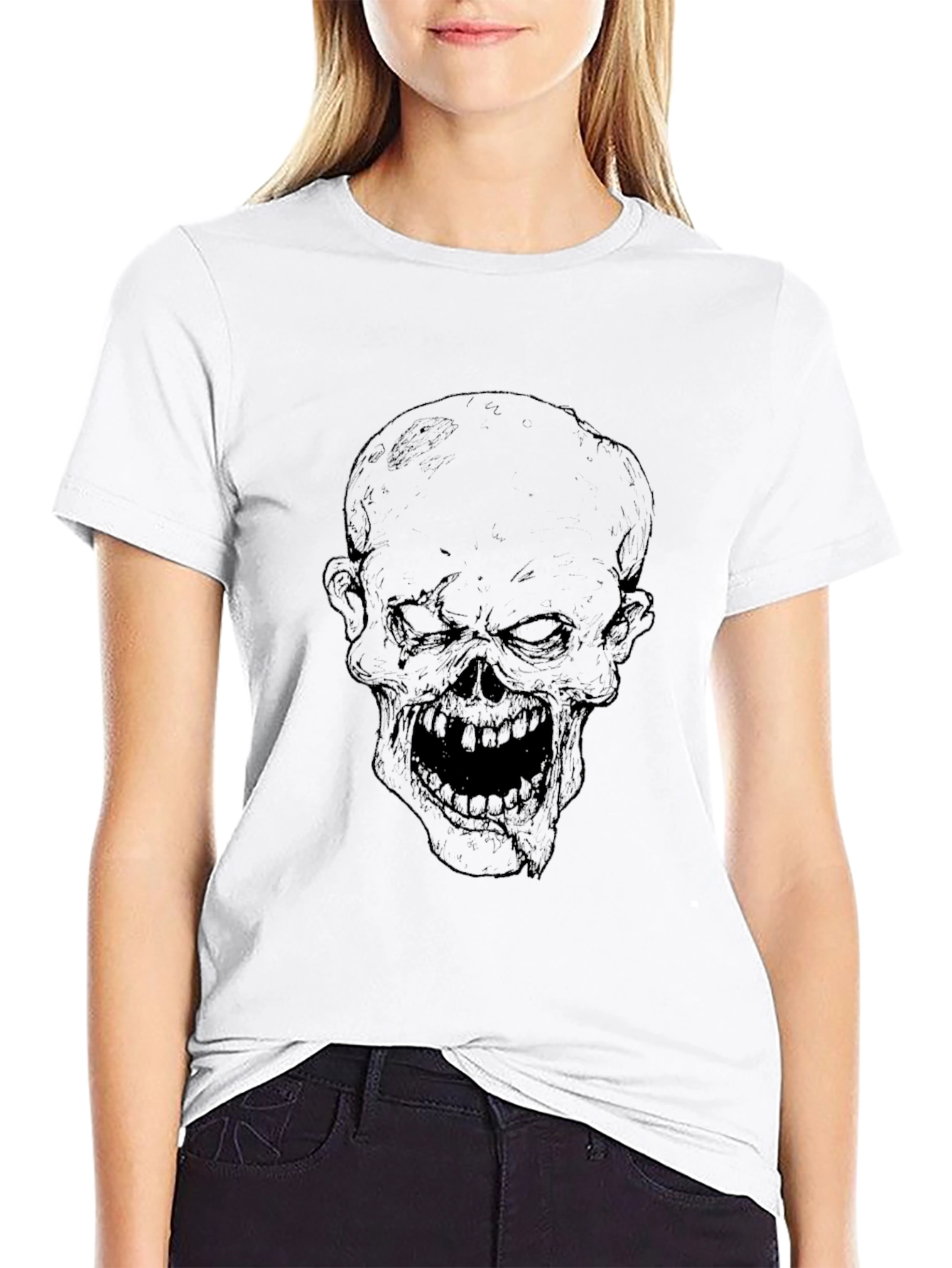 Mens Black Skull Graphic Tee - Edgy Style