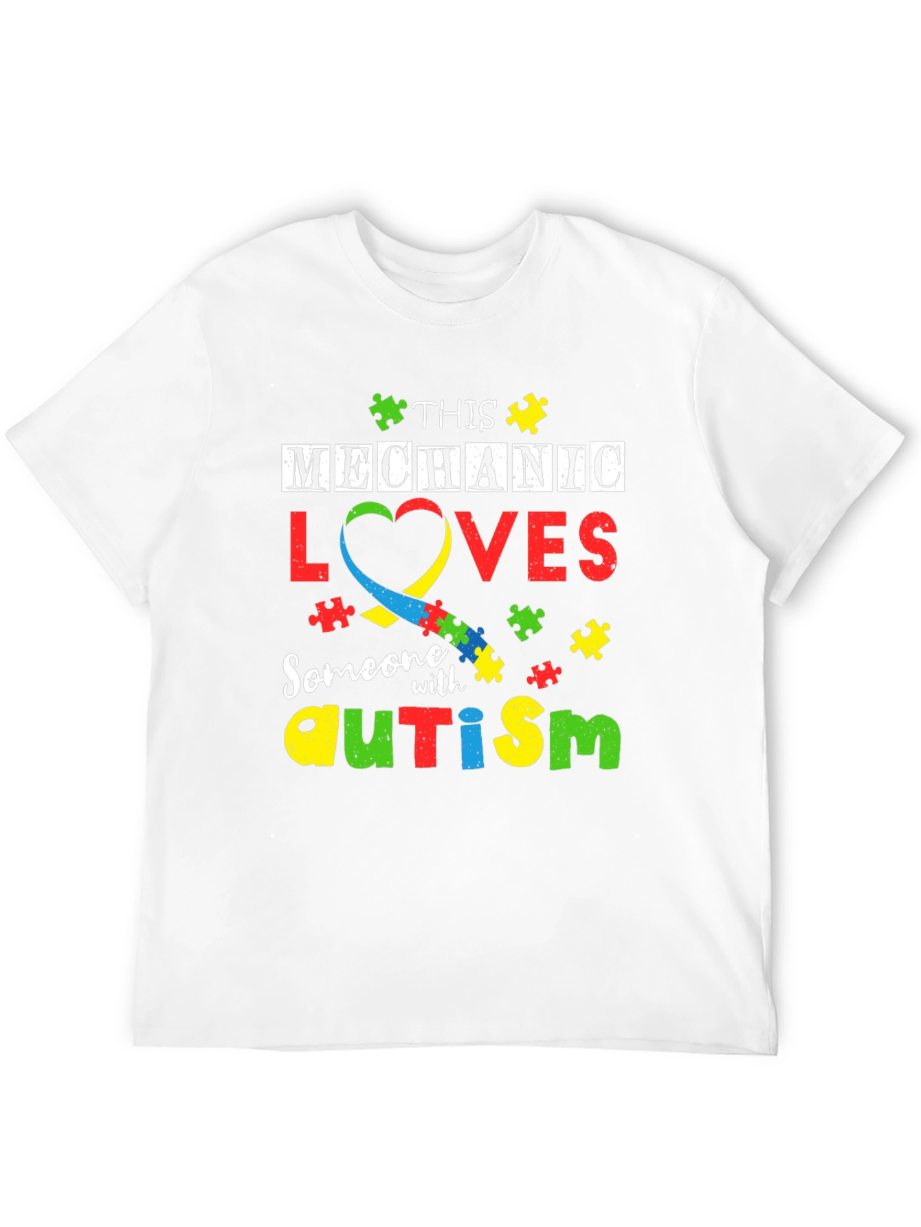 Mechanic Autism Awareness T-Shirt - Love & Support