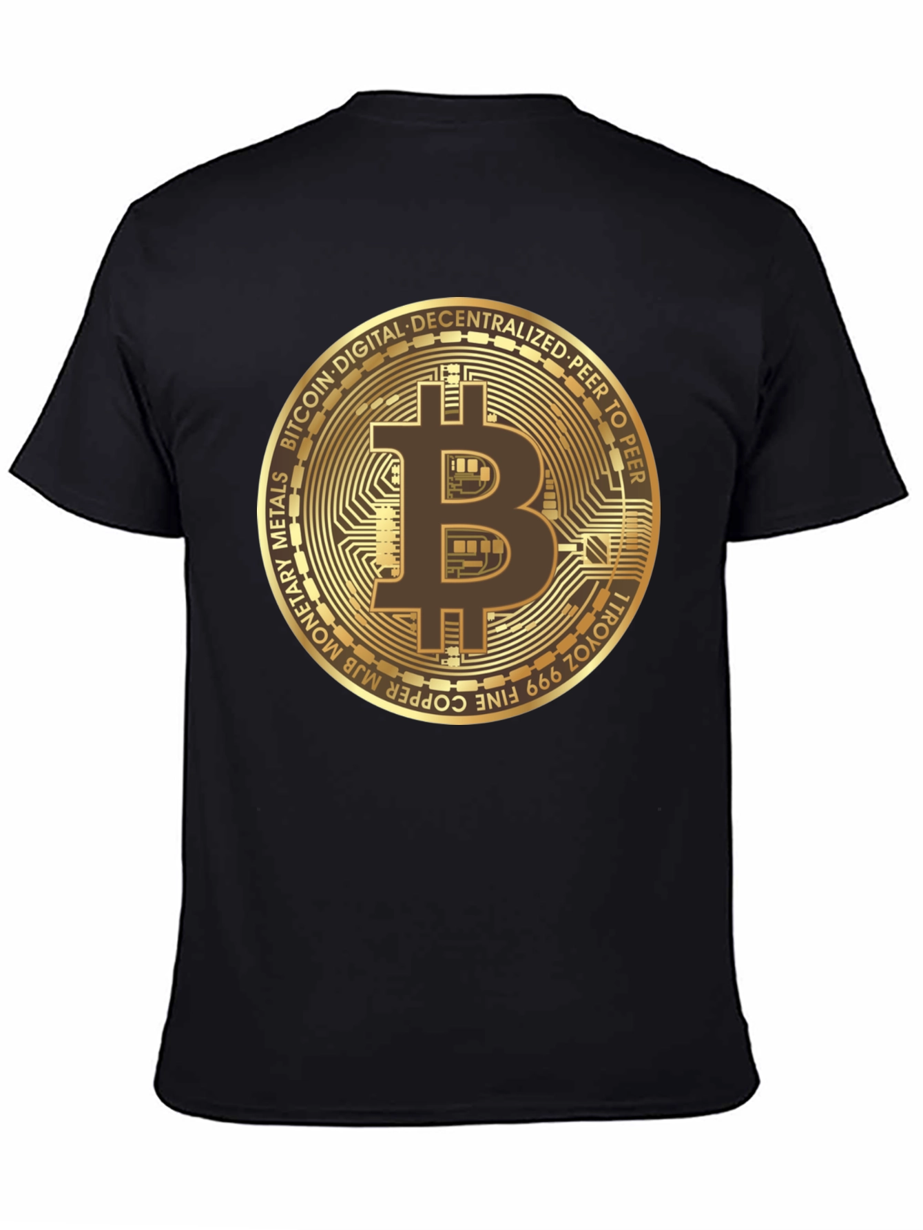 Bitcoin Gold Coin Black T-Shirt Cryptocurrency HODL