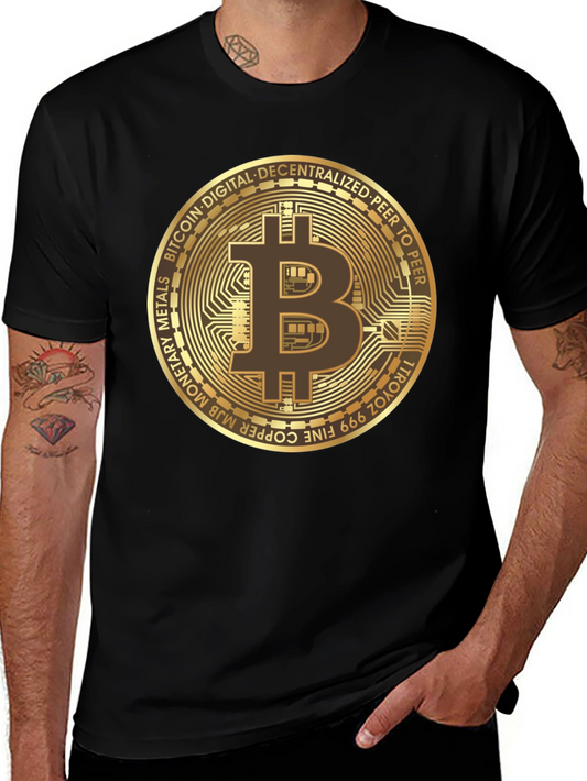 Bitcoin Gold Coin Black T-Shirt Cryptocurrency HODL